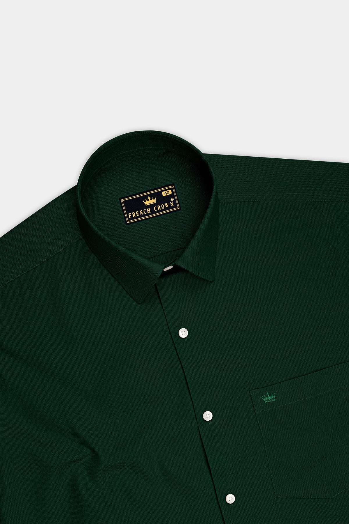 Sylvan-Pine Green Dobby Textured Premium Giza Cotton Dress Shirt