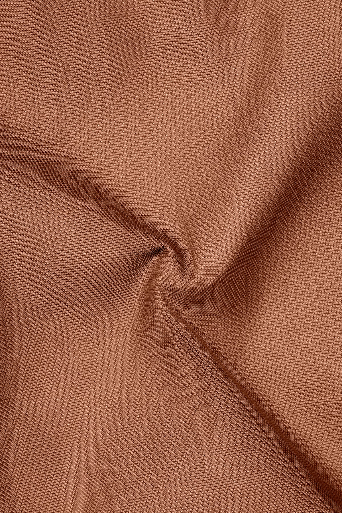 Terrene-Clay Brown Dobby Textured Premium Giza Cotton Dress Shirt