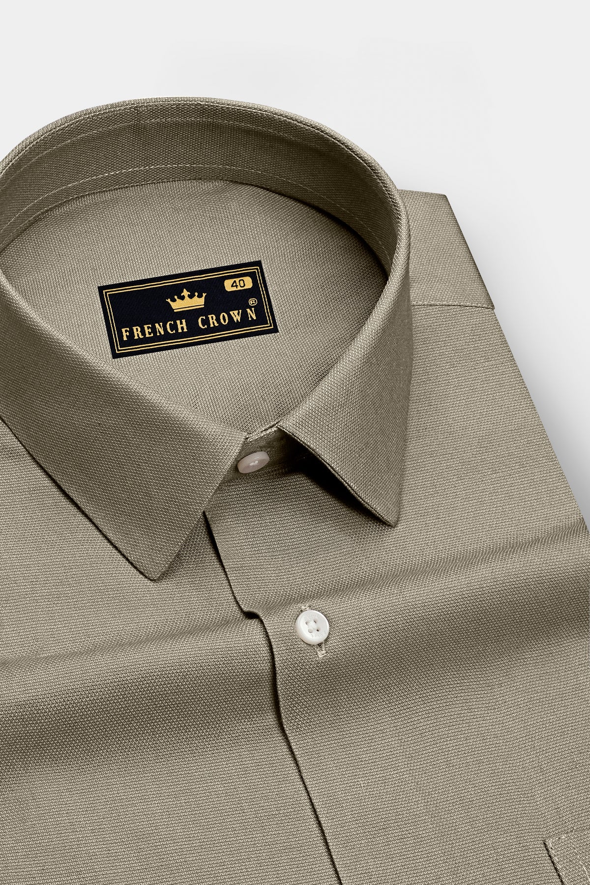 Orvane-Oyster Gray Dobby Textured Premium Giza Cotton Dress Shirt