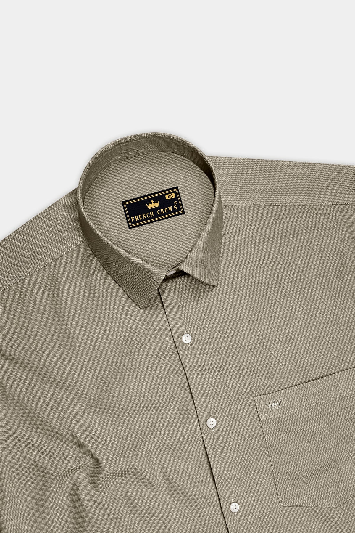 Orvane-Oyster Gray Dobby Textured Premium Giza Cotton Dress Shirt