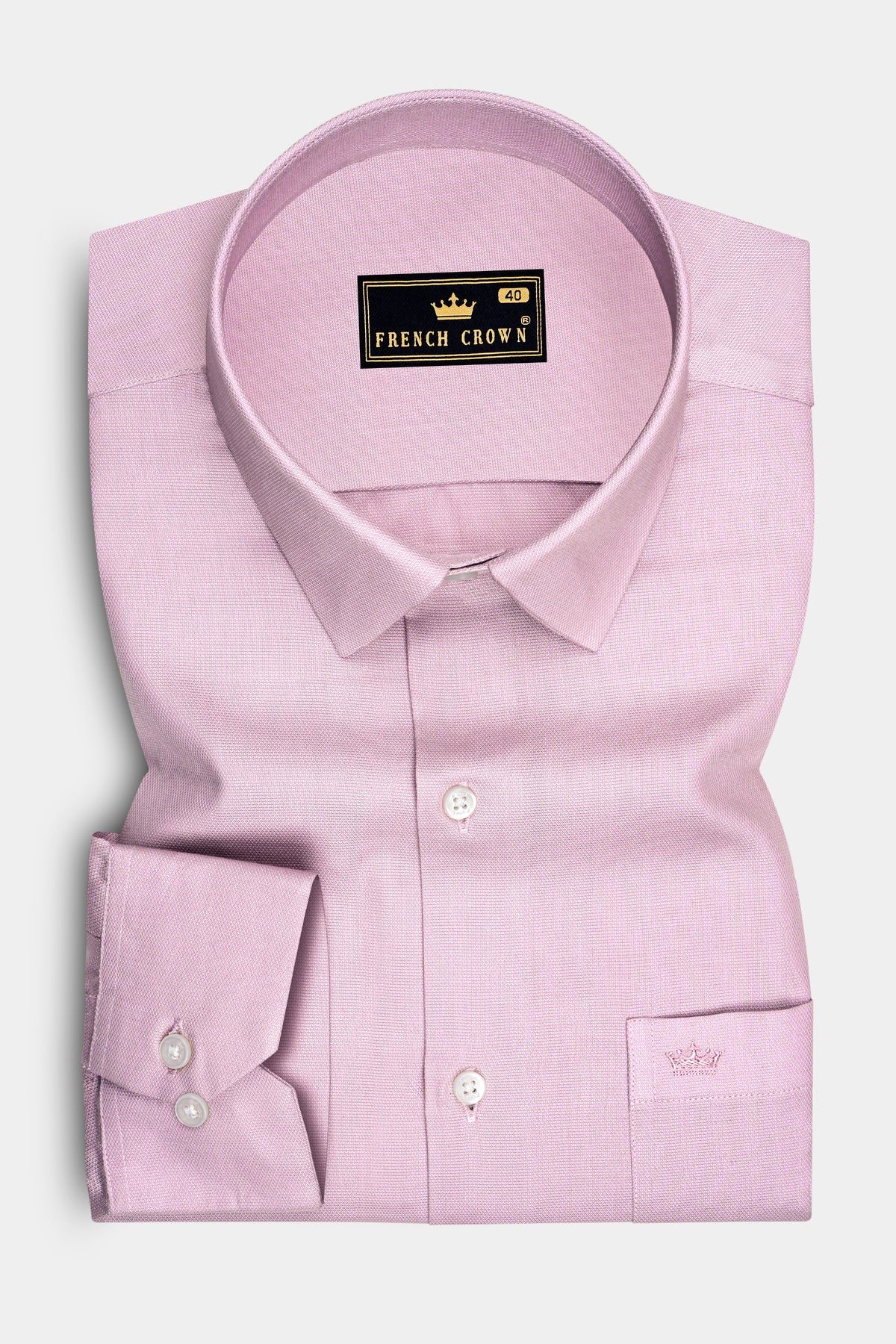 Blushen-Wisteria Pink Dobby Textured Premium Giza Cotton Dress Shirt