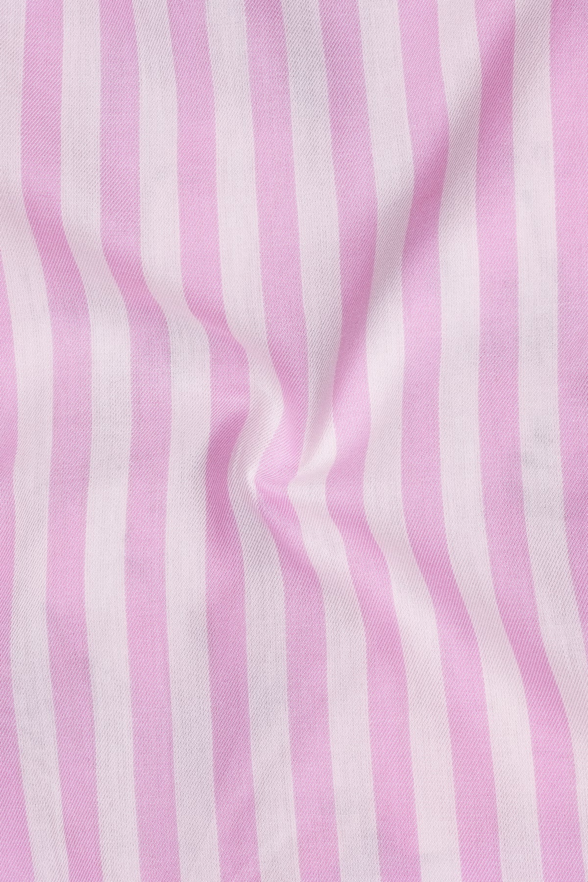Roséline-Flare Pink And Bright White Candy Striped Super Soft Tencel Dress Shirt