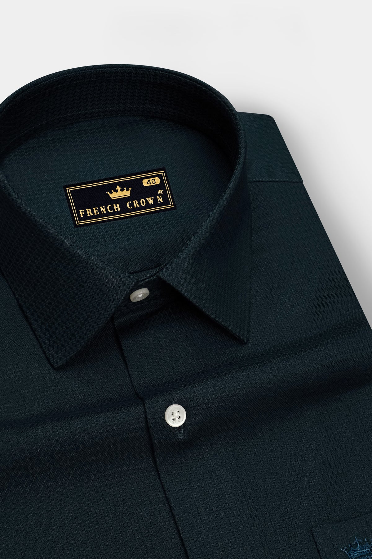 Sylvan-Aztec Green Jacquard Textured Premium Cotton Dress Shirt