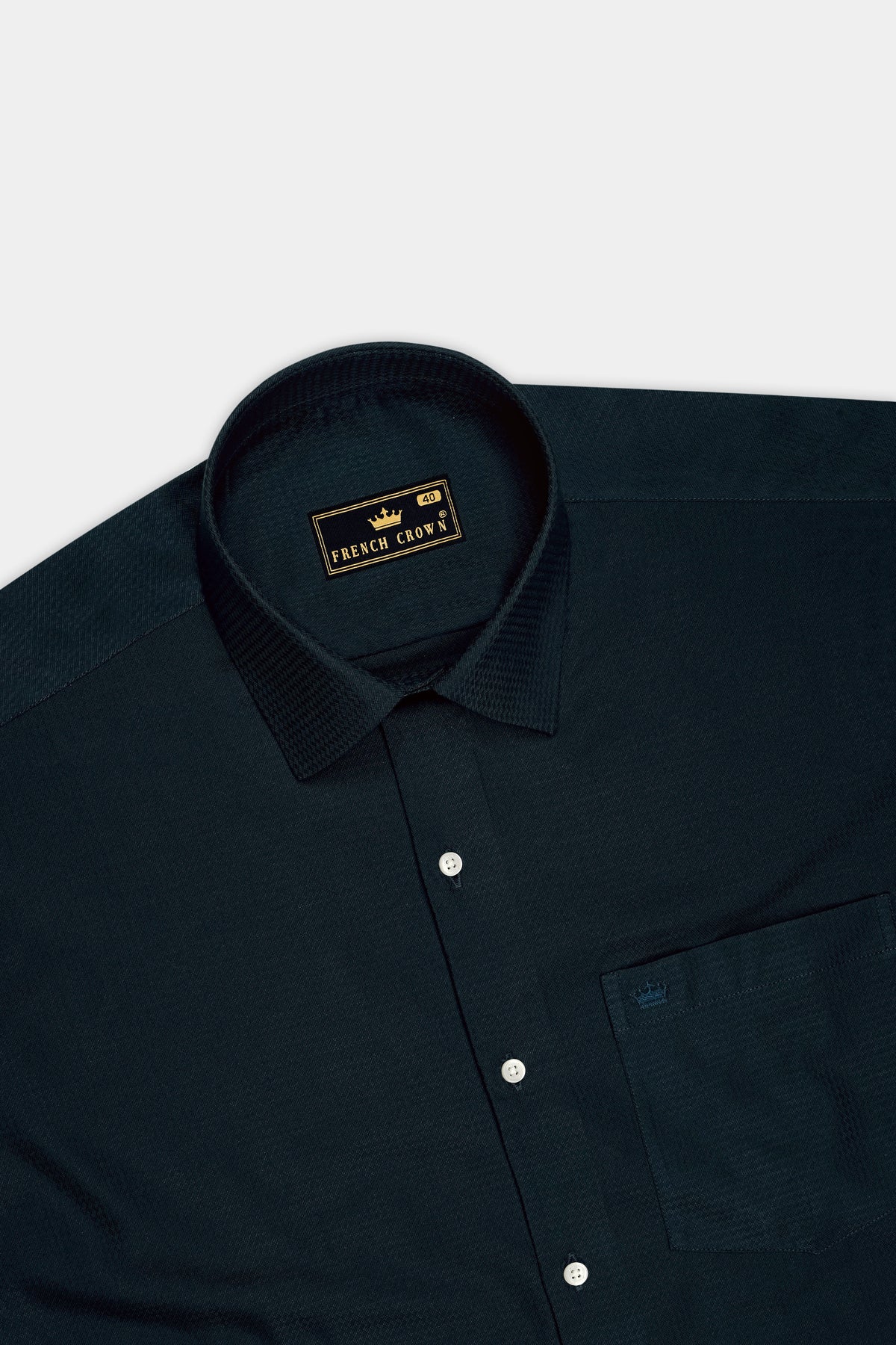 Sylvan-Aztec Green Jacquard Textured Premium Cotton Dress Shirt