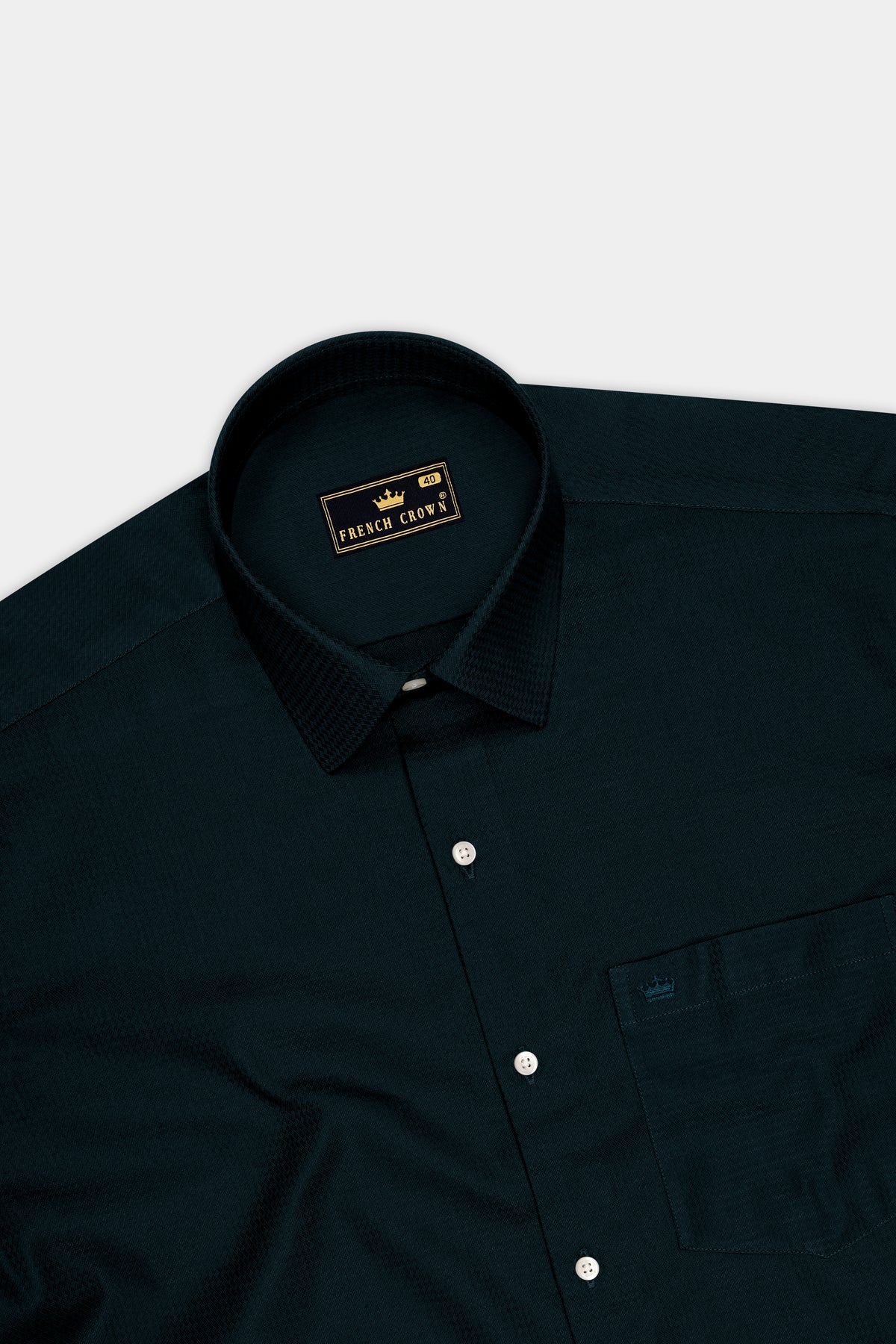 Sylvan-Aztec Green Jacquard Textured Premium Cotton Dress Shirt