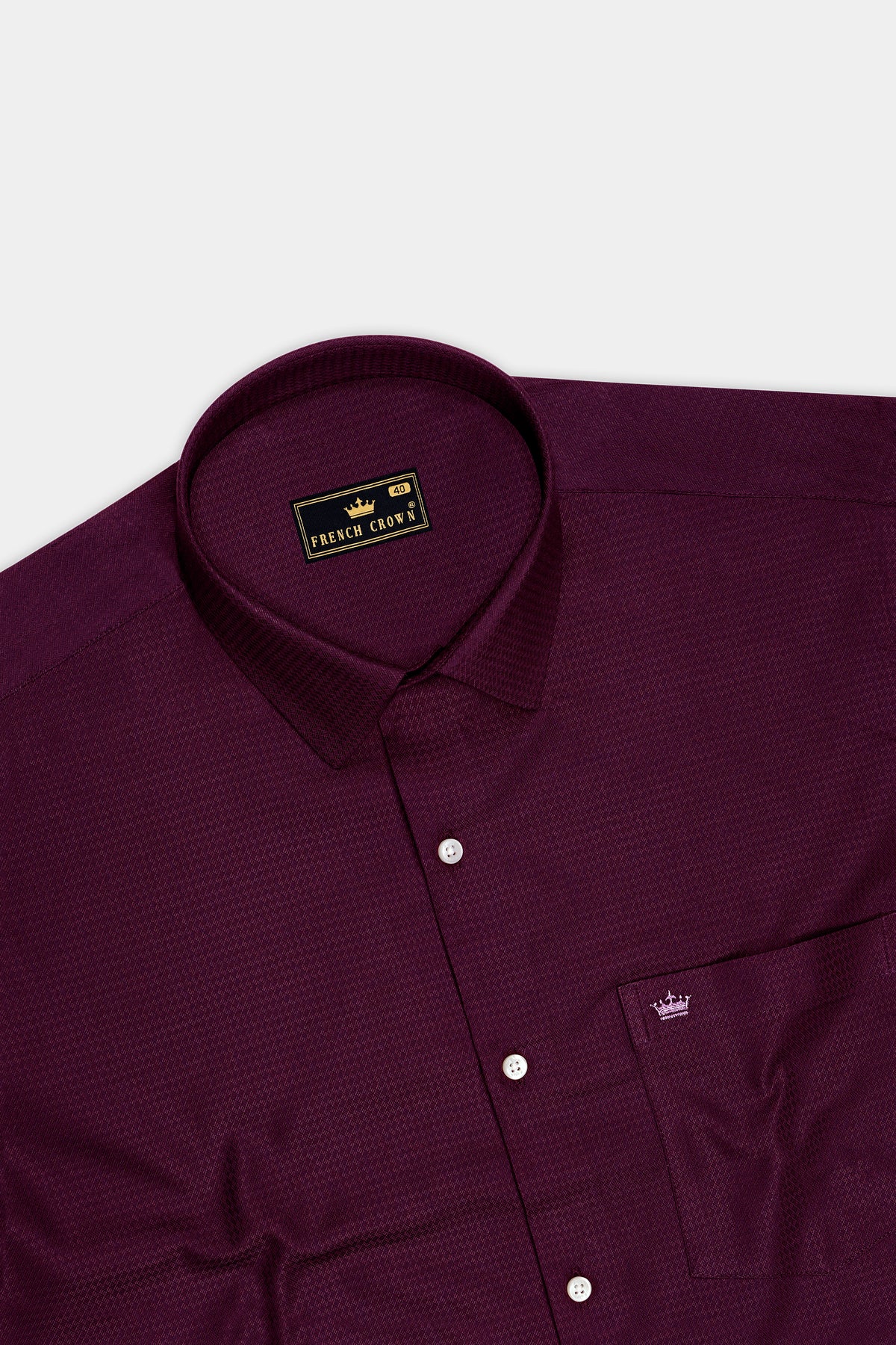 Velaris-Asphalt Purple Jacquard Textured Premium Cotton Dress Shirt
