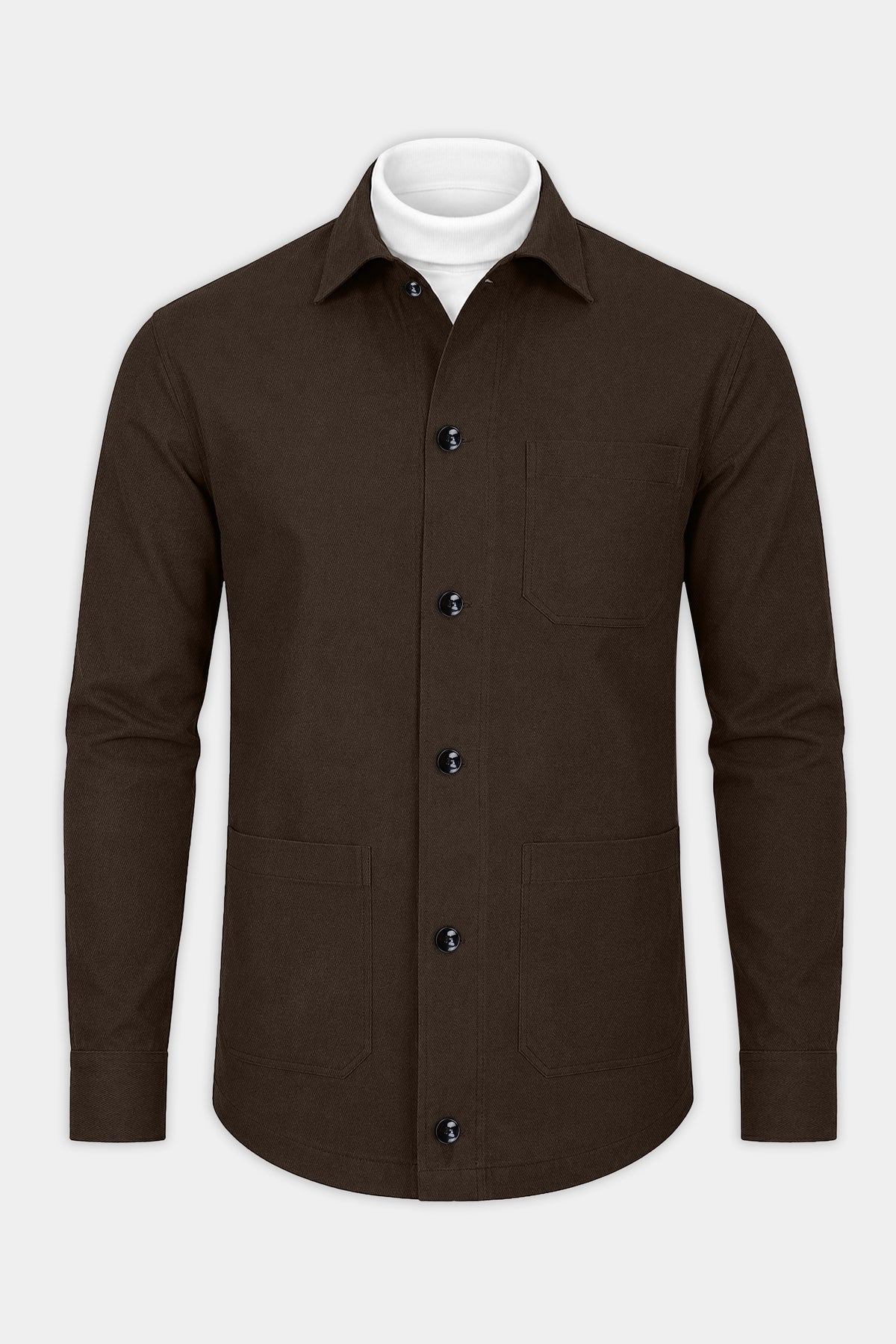 Eldric-Zeus Brown Textured Oxford Premium Cotton Heavy Weight Designer Casual Shirt