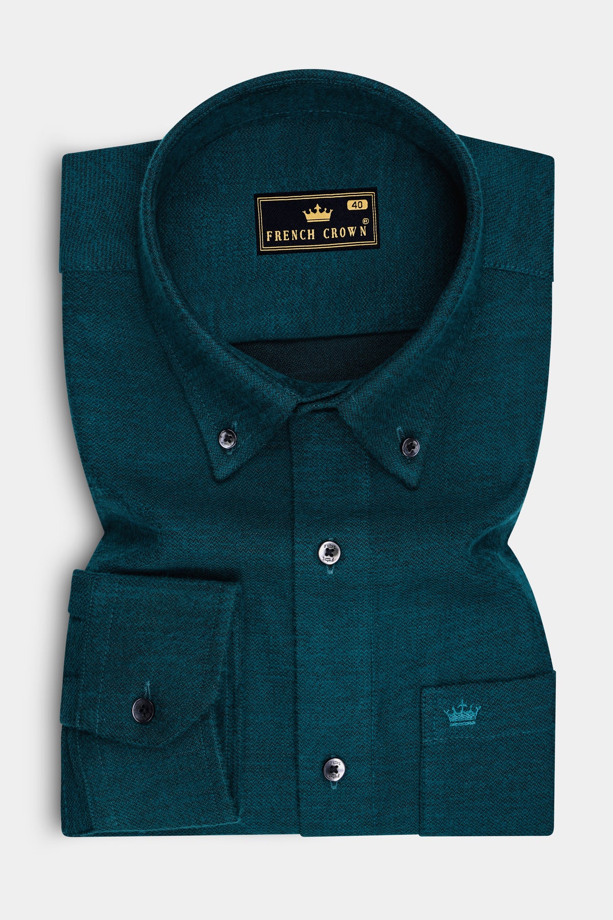Briar-Myrtly Green Flannel Premium Cotton Button Down Dress Shirt