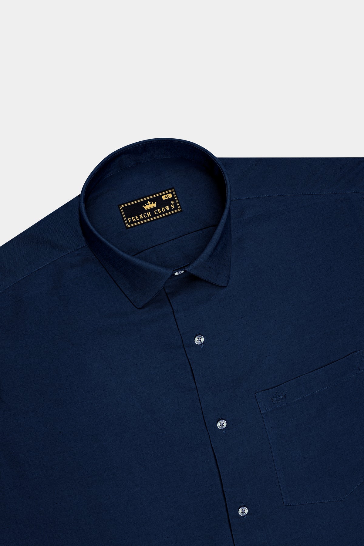 Aveline-Cinder Blue Luxurious Linen Dress Shirt