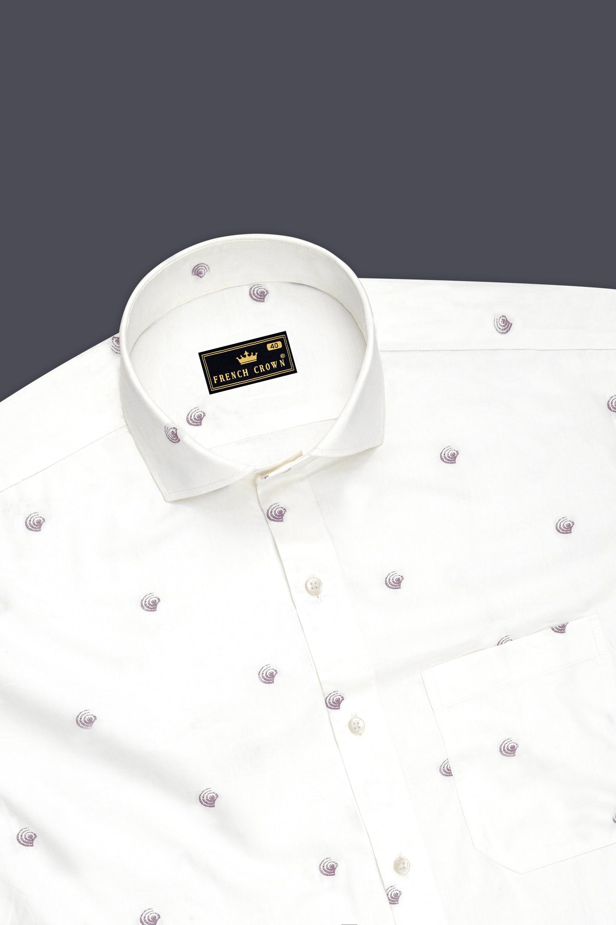 Opulent-Bright White Jacquard Textured Premium Cotton Cut Away Dress Shirt