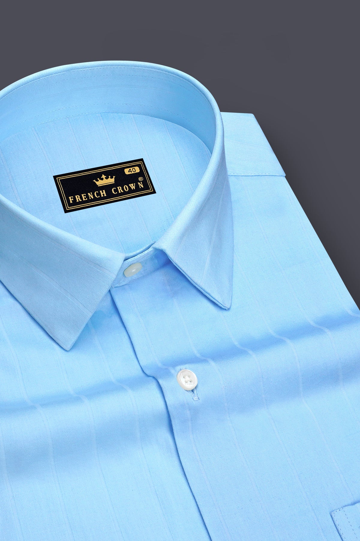 Mariner-Anakiwa Blue Dobby Striped Premium Giza Cotton Dress Shirt