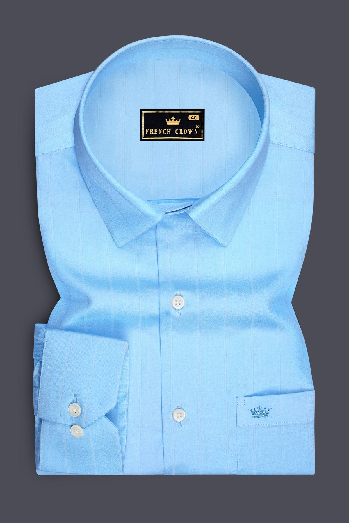 Mariner-Anakiwa Blue Dobby Striped Premium Giza Cotton Dress Shirt