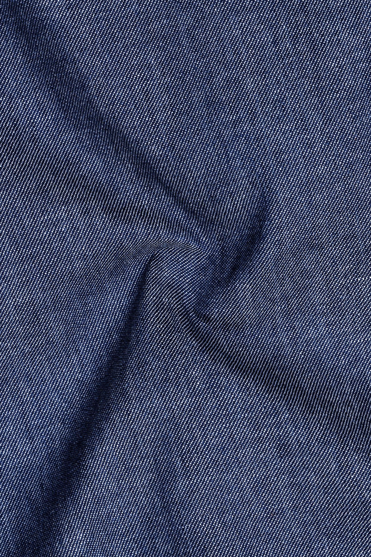 Celestia-Zodiac Blue Oxford Textured Premium Cotton Mandarin Casual Shirt