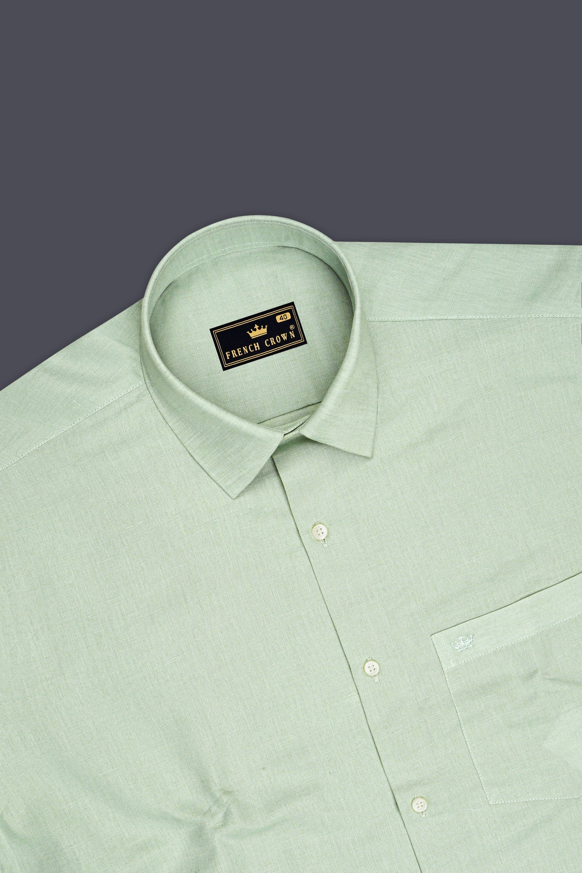 Sage-Tasman Green Luxurious Linen Dress Shirt