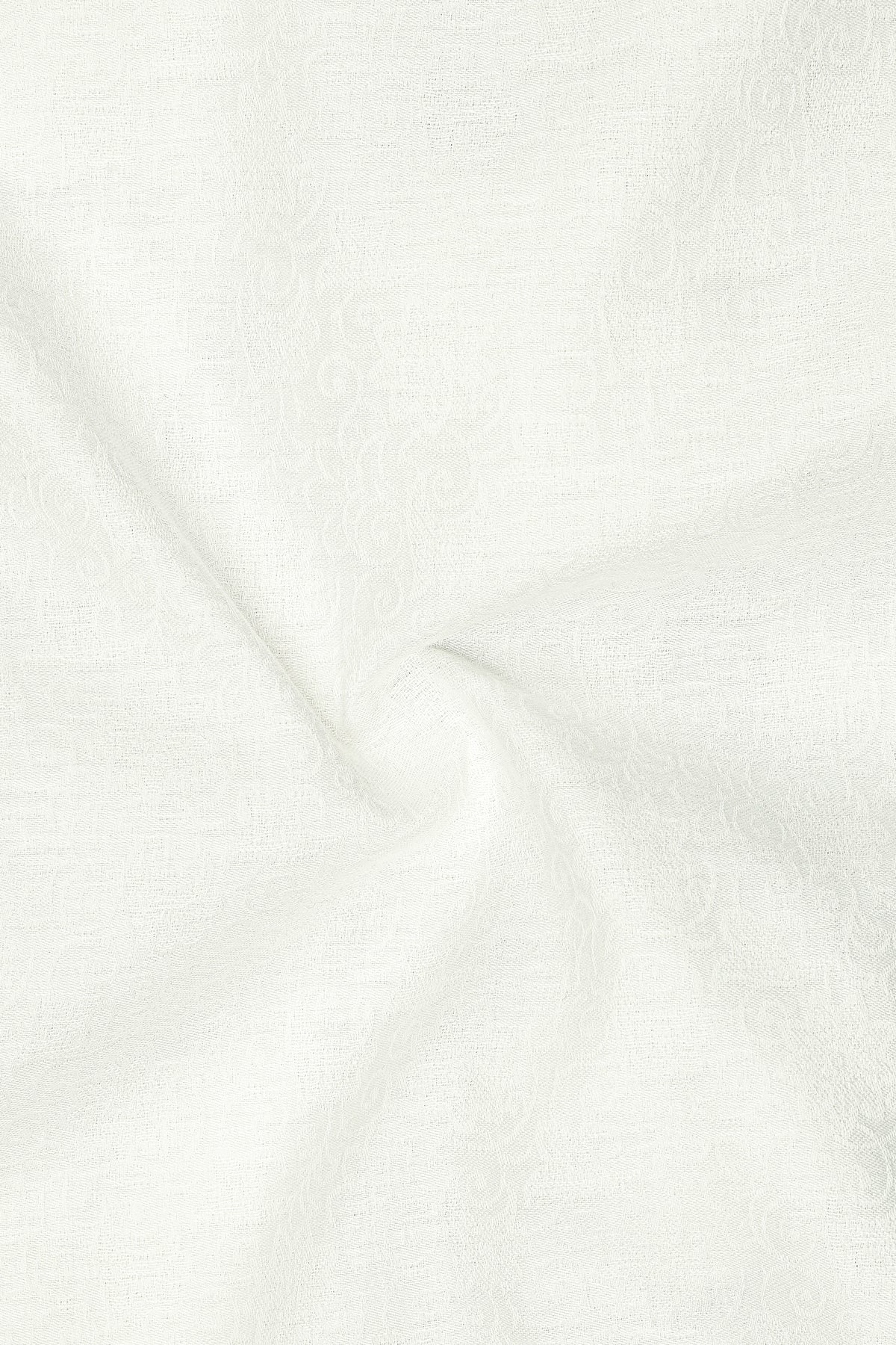 Verve-Bright White Jacquard Tonal Floral Textured Premium Cotton Dress Shirt
