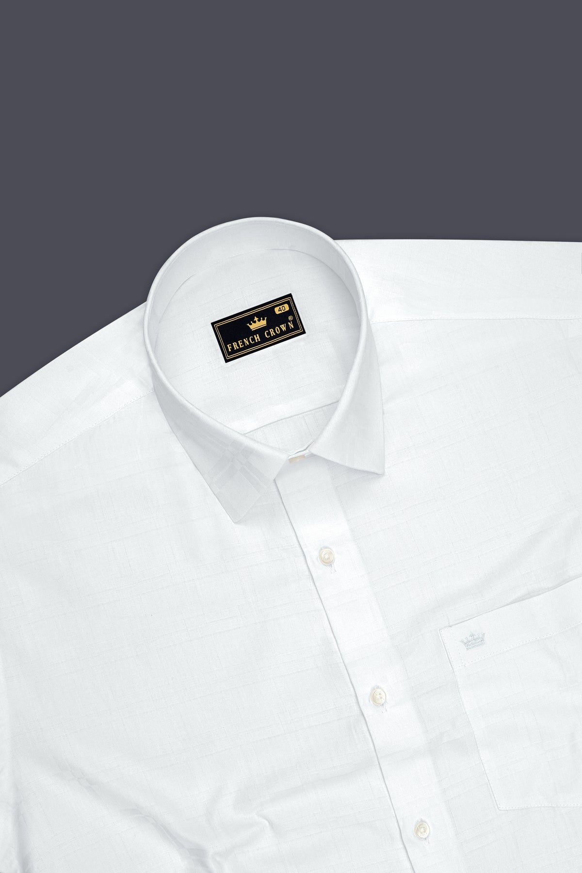 Monarch-Bright White Jacquard Windowpane Textured Premium Cotton Dress Shirt