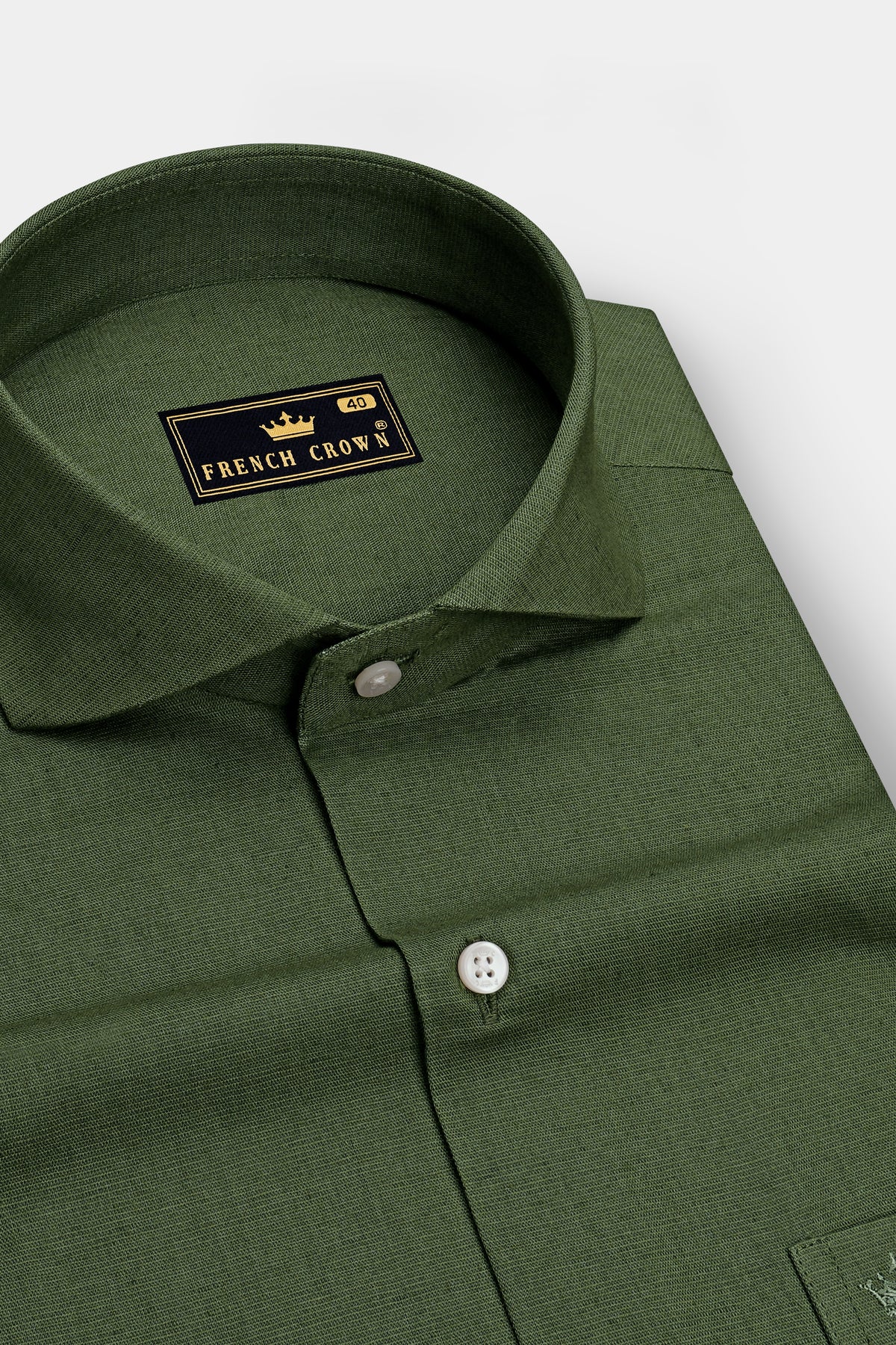 Cypress-Rangoon Green Luxurious Linen Cut Away Dress Shirt