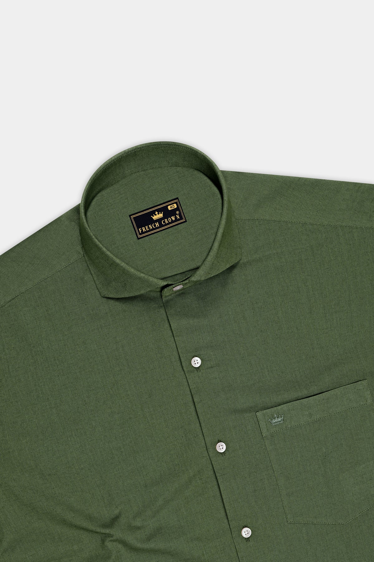 Cypress-Rangoon Green Luxurious Linen Cut Away Dress Shirt