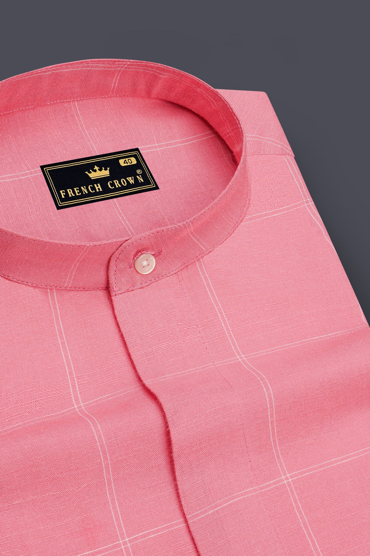 Amity-Salomon Pink And Bright White Plaid Super Soft Premium Cotton Designer Casual Shirt