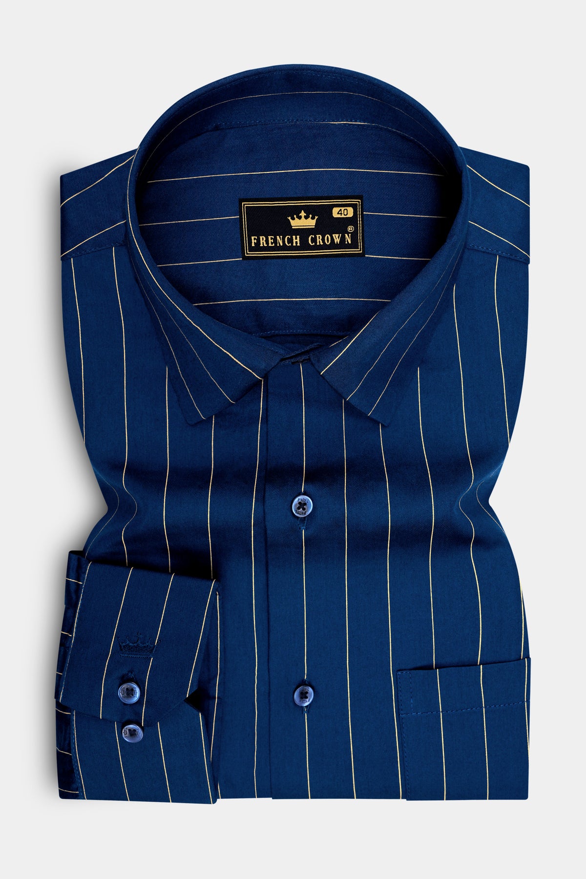 Creston-Trypan Blue Pin Striped Super Soft Premium Cotton Dress Shirt