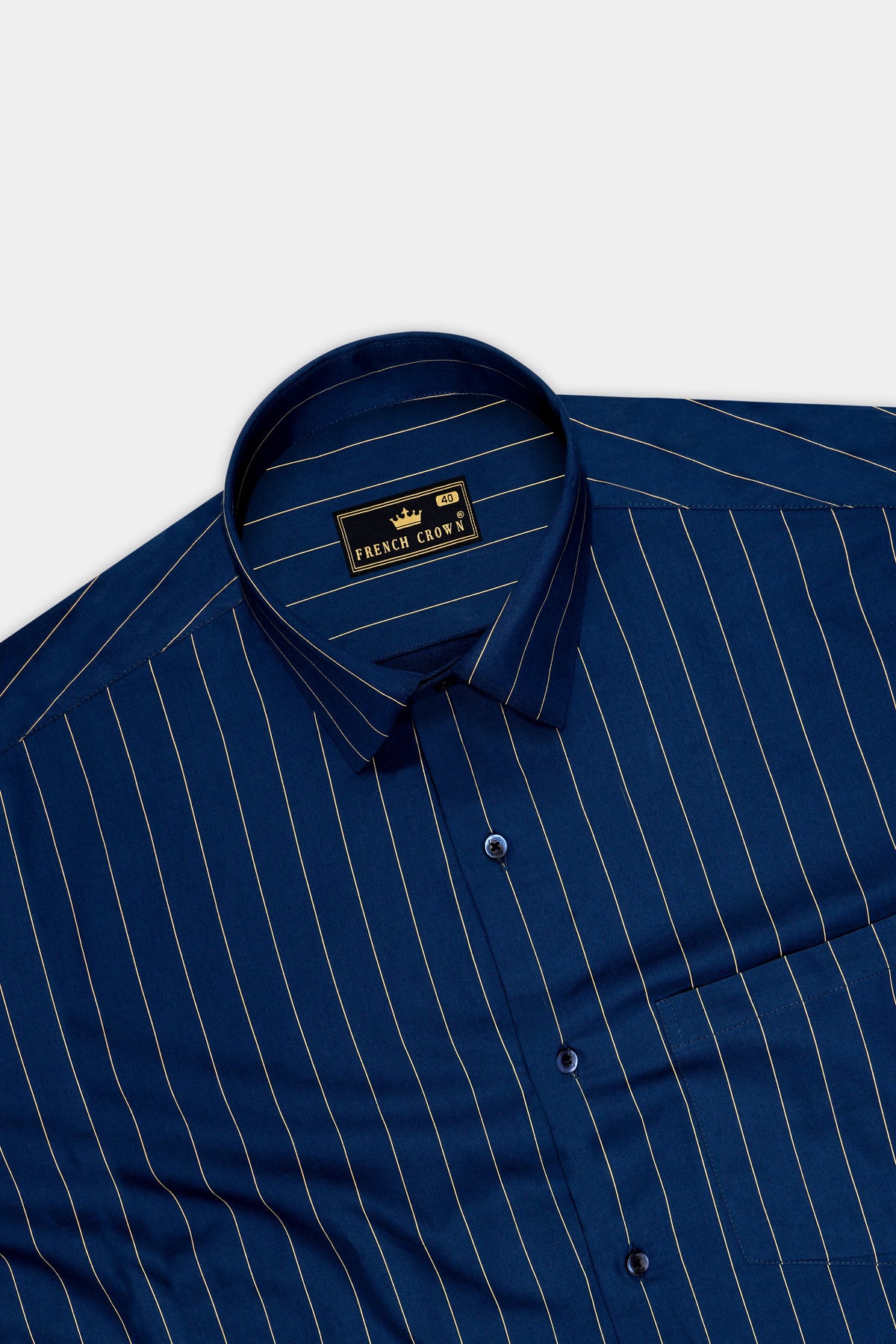 Creston-Trypan Blue Pin Striped Super Soft Premium Cotton Dress Shirt