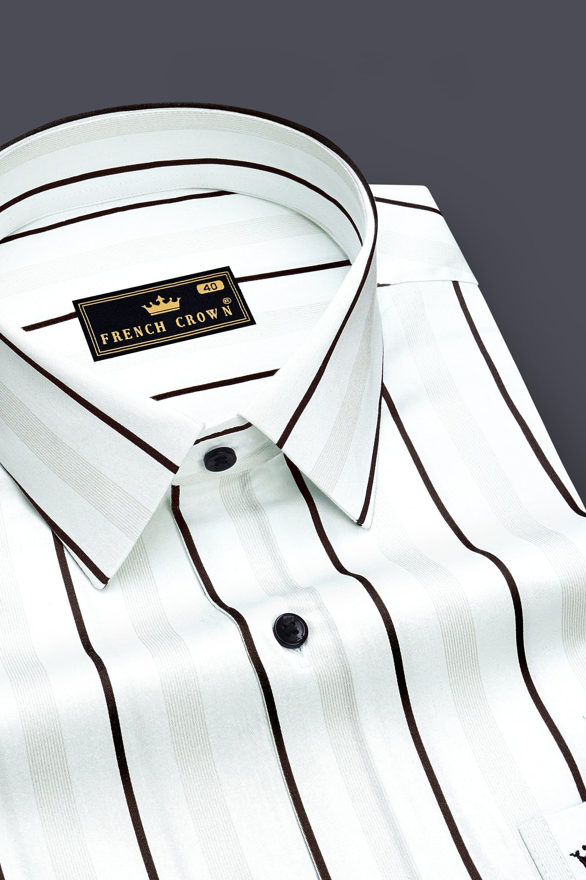 Imperial-Bright White Bold Bengal Striped Super Soft Premium Cotton Dress Shirt