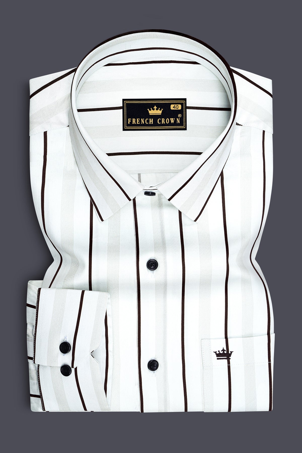 Imperial-Bright White Bold Bengal Striped Super Soft Premium Cotton Dress Shirt