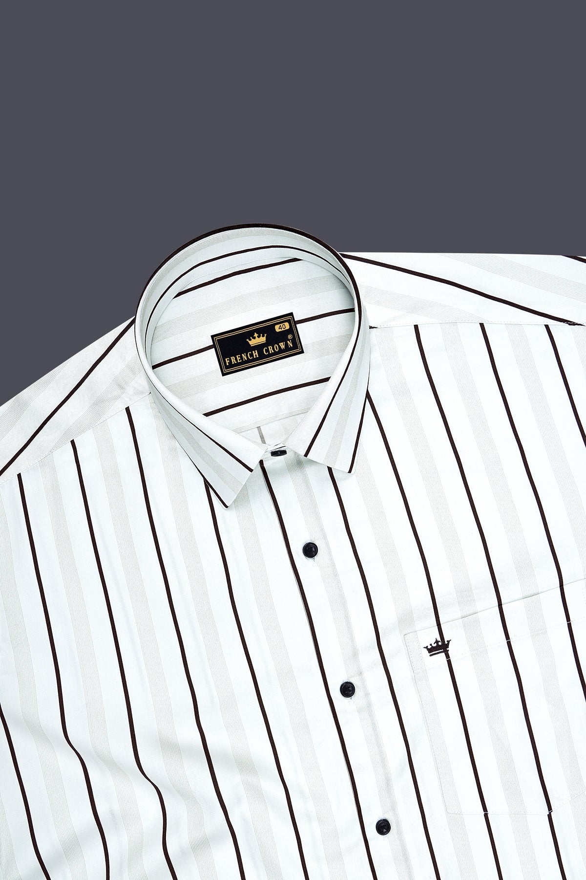 Imperial-Bright White Bold Bengal Striped Super Soft Premium Cotton Dress Shirt
