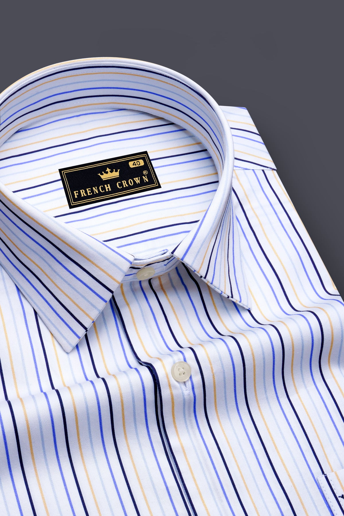 Verity-Bright White And Tolopea Blue Multicolour Pin Striped Super Soft Premium Cotton Dress Shirt