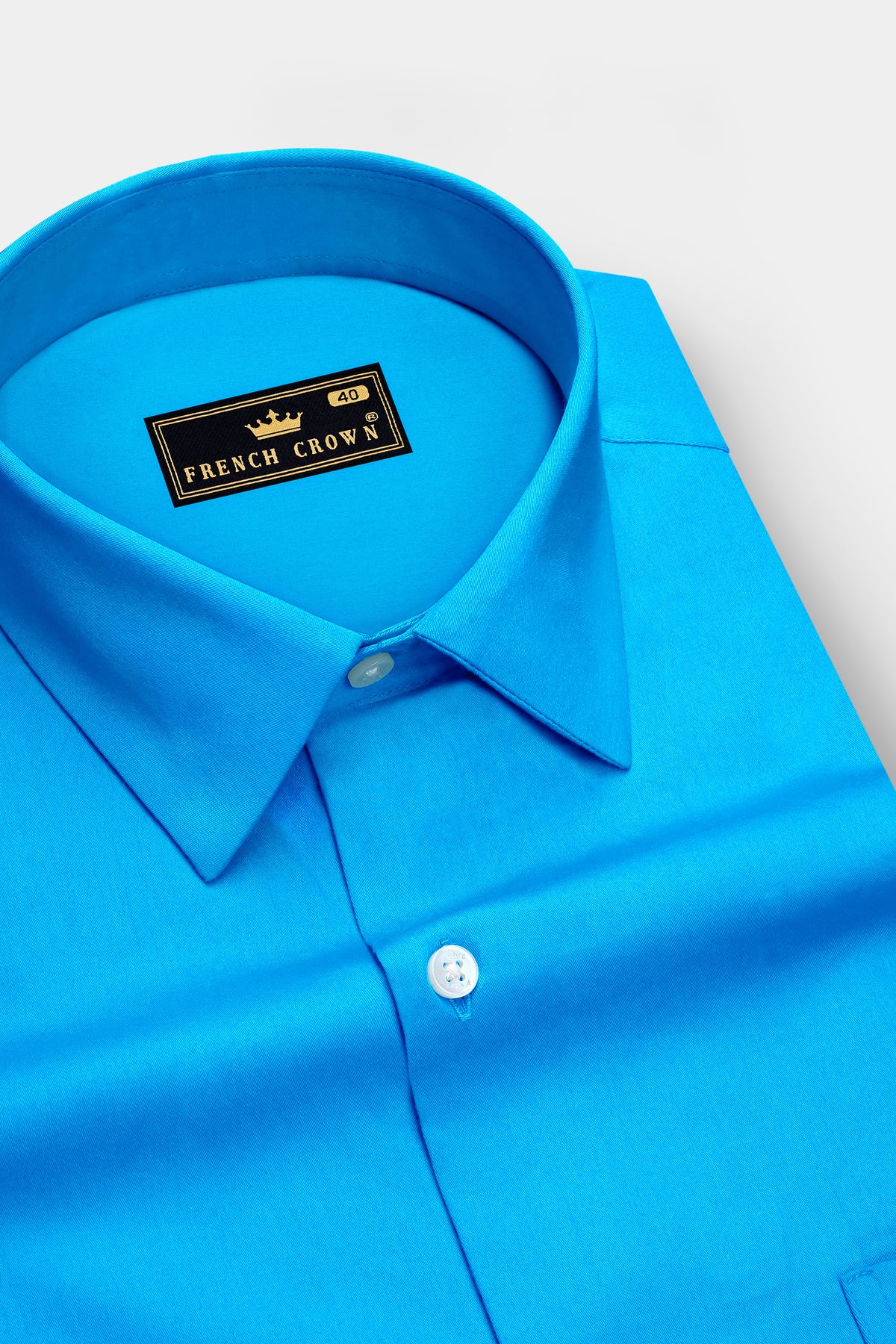 Saphir-Cerulean Blue Subtle Sheen Super Soft Premium Cotton Dress Shirt