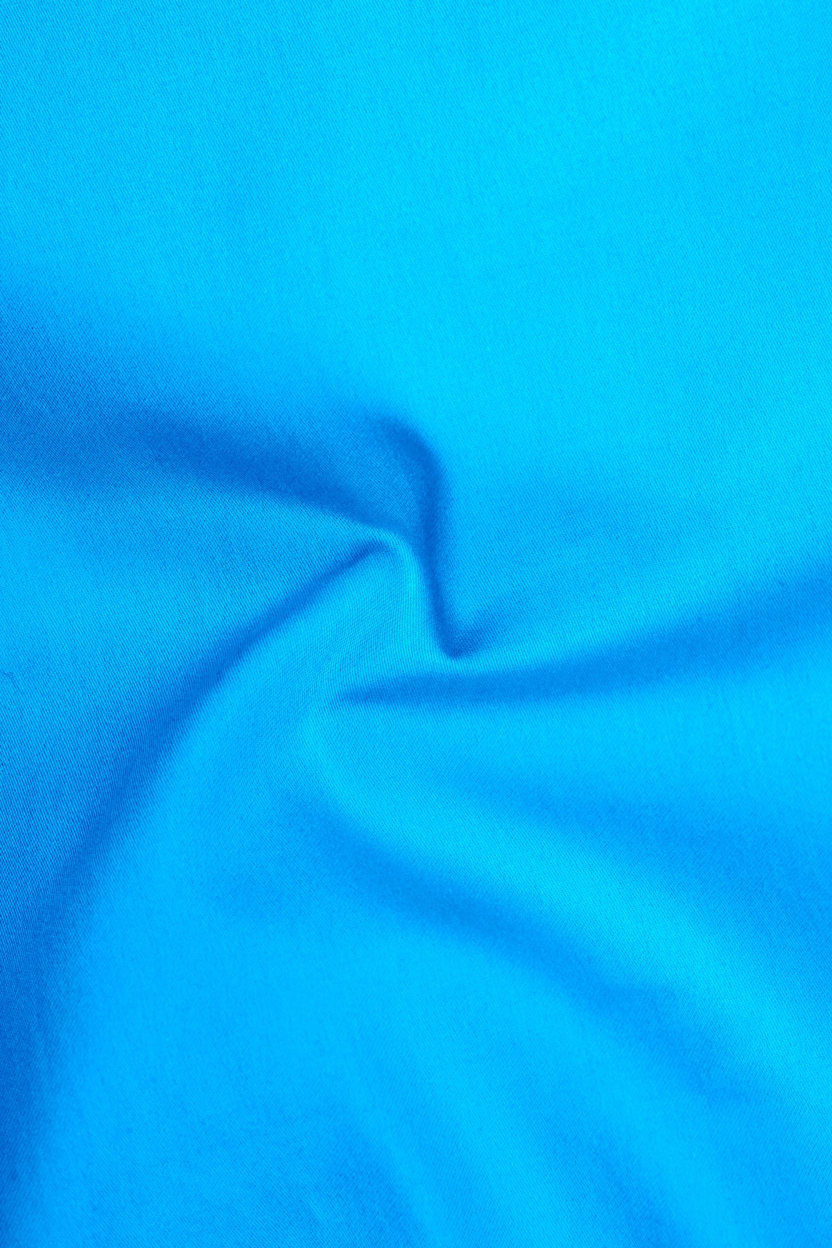 Saphir-Cerulean Blue Subtle Sheen Super Soft Premium Cotton Cut Away Collar Dress Shirt