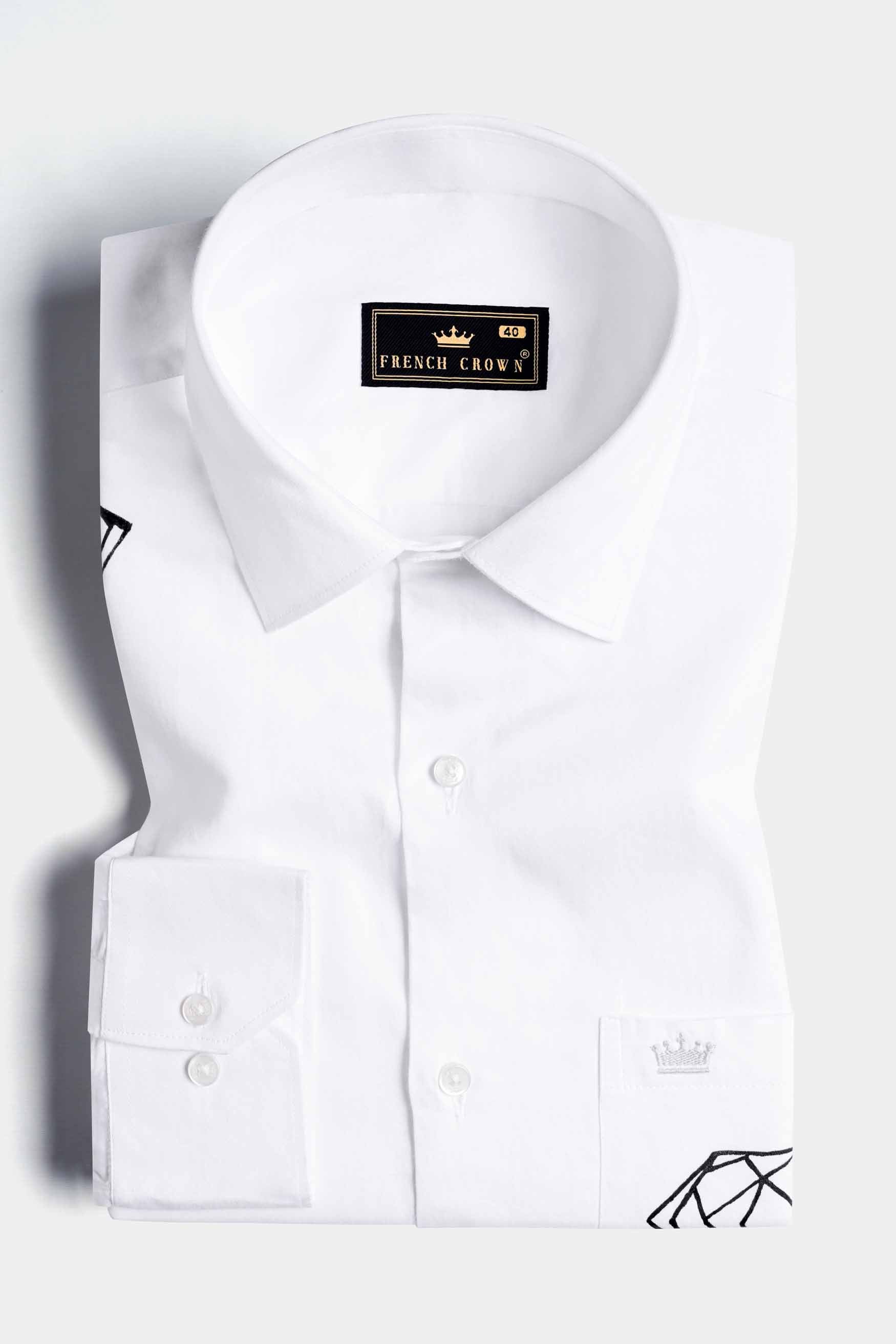 Bright White Diamond Hand Painted Premium Cotton Designer Shirt 1575-ART03-38, 1575-ART03-H-38, 1575-ART03-39, 1575-ART03-H-39, 1575-ART03-40, 1575-ART03-H-40, 1575-ART03-42, 1575-ART03-H-42, 1575-ART03-44, 1575-ART03-H-44, 1575-ART03-46, 1575-ART03-H-46, 1575-ART03-48, 1575-ART03-H-48, 1575-ART03-50, 1575-ART03-H-50, 1575-ART03-52, 1575-ART03-H-52