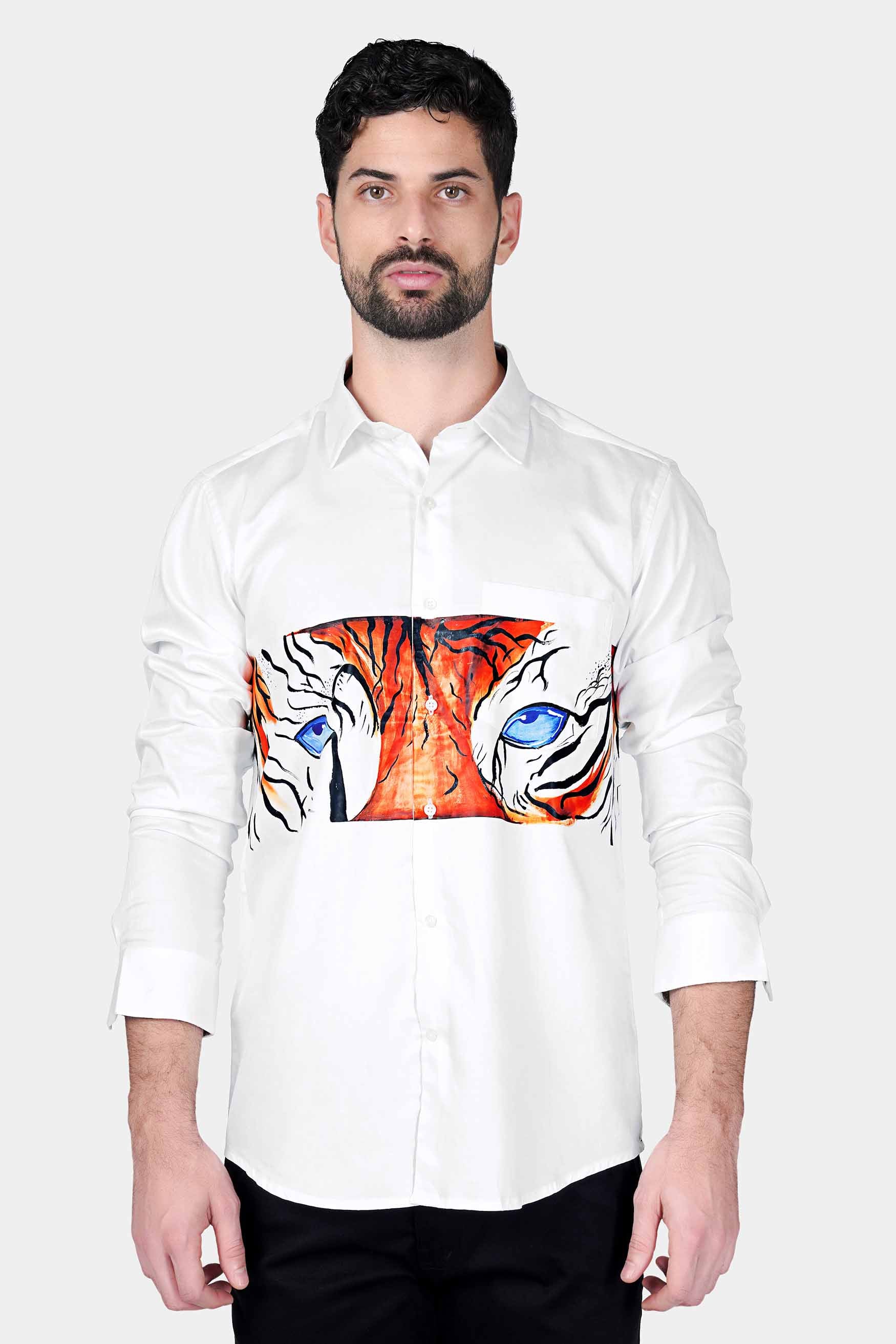 Bright White Tiger Eyes Printed Premium Cotton Designer Shirt 1575-RPRT117-38, 1575-RPRT117-H-38, 1575-RPRT117-39, 1575-RPRT117-H-39, 1575-RPRT117-40, 1575-RPRT117-H-40, 1575-RPRT117-42, 1575-RPRT117-H-42, 1575-RPRT117-44, 1575-RPRT117-H-44, 1575-RPRT117-46, 1575-RPRT117-H-46, 1575-RPRT117-48, 1575-RPRT117-H-48, 1575-RPRT117-50, 1575-RPRT117-H-50, 1575-RPRT117-52, 1575-RPRT117-H-52