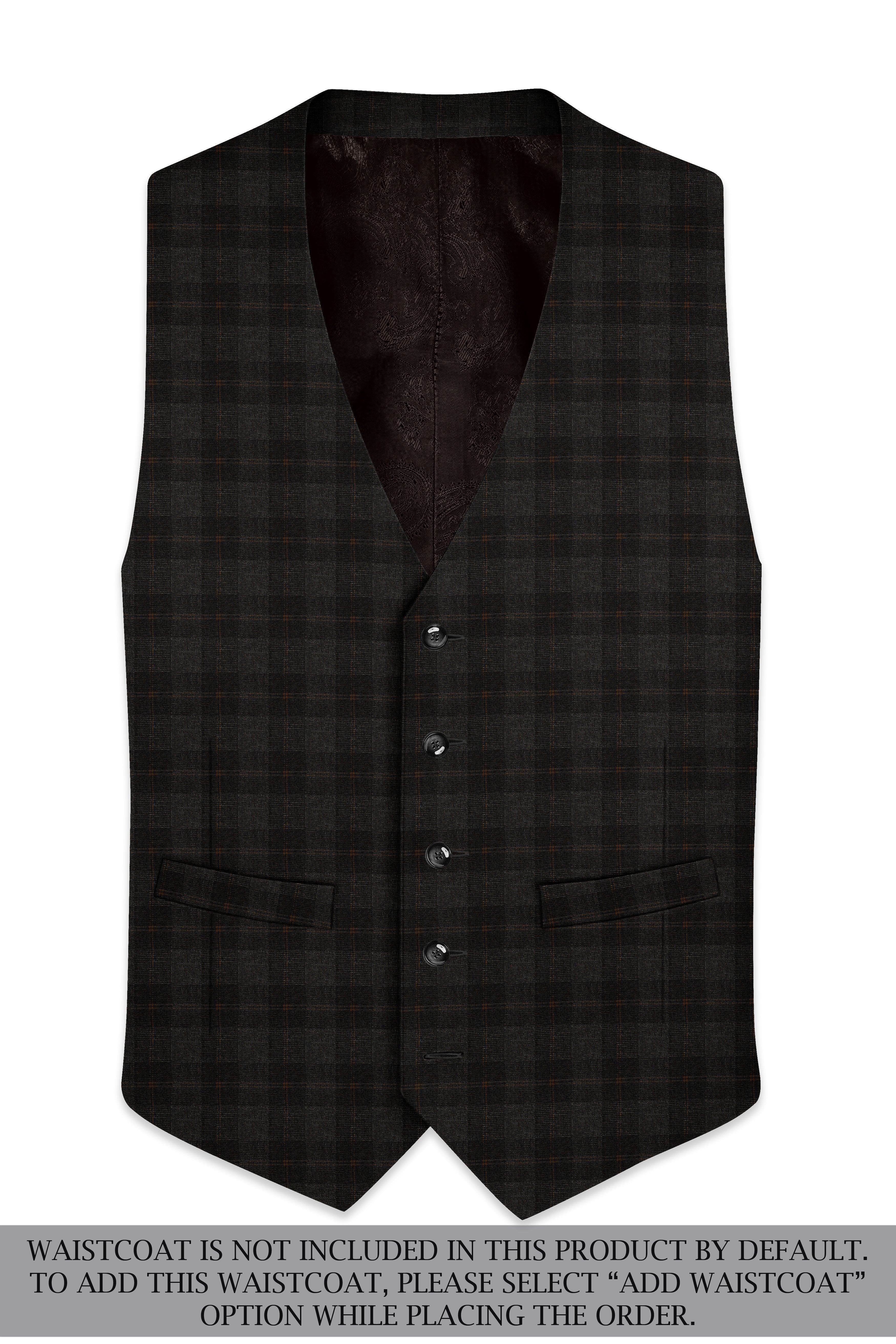 Thunder and Spice Brown Plaid Wool Rich Tuxedo Suit