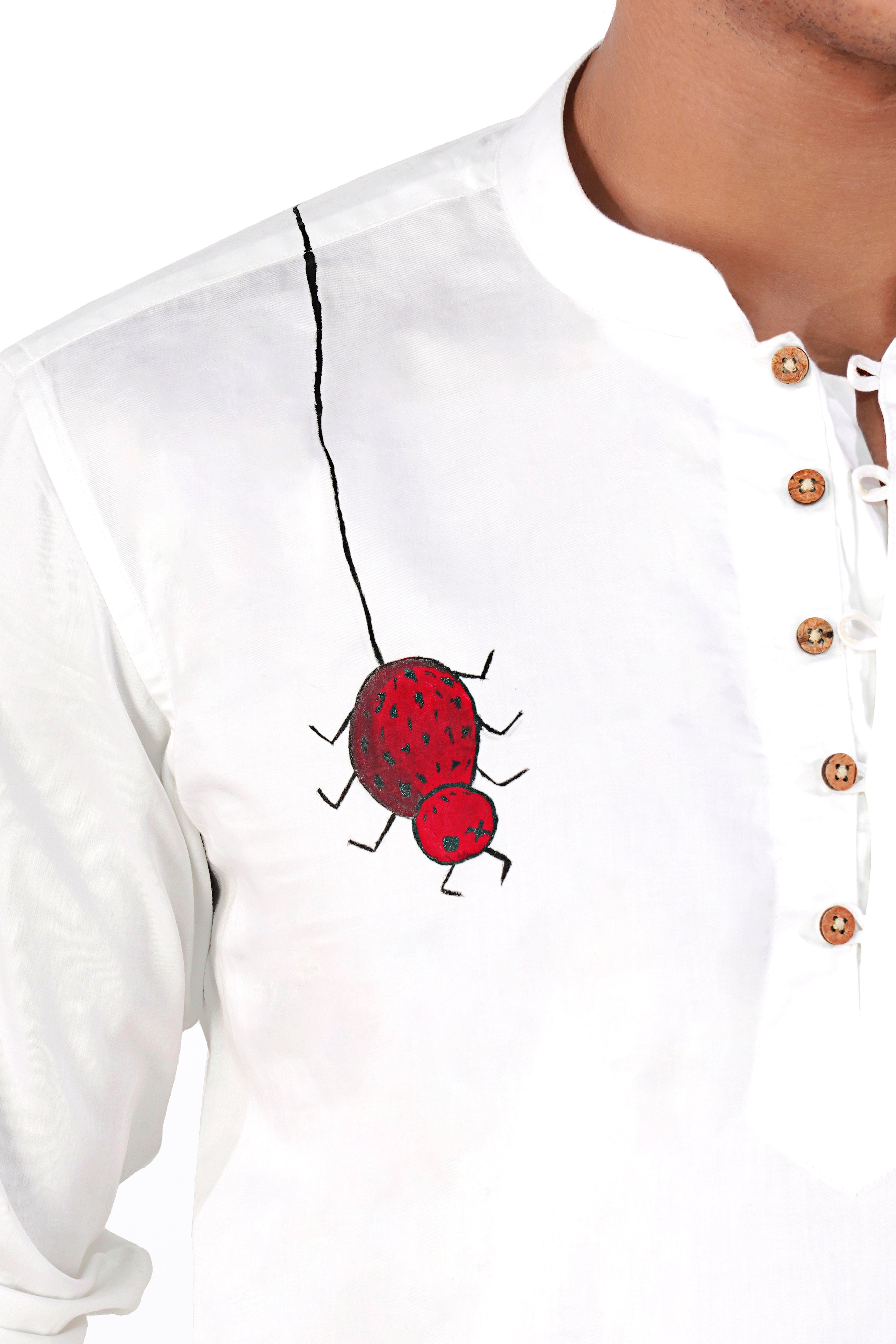 Bright White Spider Web Hand Painted Super Soft Premium Cotton Designer Kurta Shirt 2670-KS-ART01-38, 2670-KS-ART01-H-38, 2670-KS-ART01-39, 2670-KS-ART01-H-39, 2670-KS-ART01-40, 2670-KS-ART01-H-40, 2670-KS-ART01-42, 2670-KS-ART01-H-42, 2670-KS-ART01-44, 2670-KS-ART01-H-44, 2670-KS-ART01-46, 2670-KS-ART01-H-46, 2670-KS-ART01-48, 2670-KS-ART01-H-48, 2670-KS-ART01-50, 2670-KS-ART01-H-50, 2670-KS-ART01-52, 2670-KS-ART01-H-52