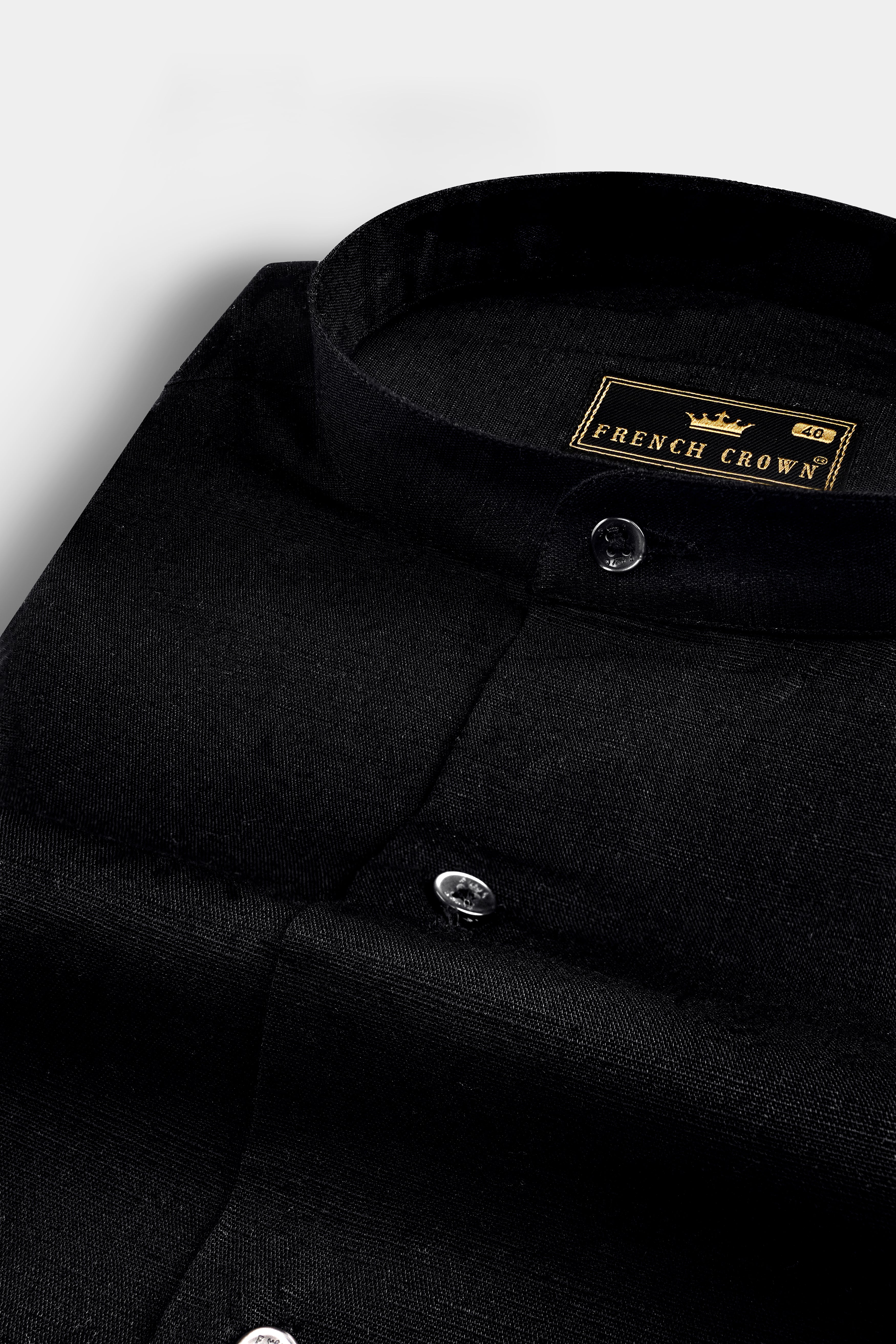 Jade Black Luxurious Linen Shirt