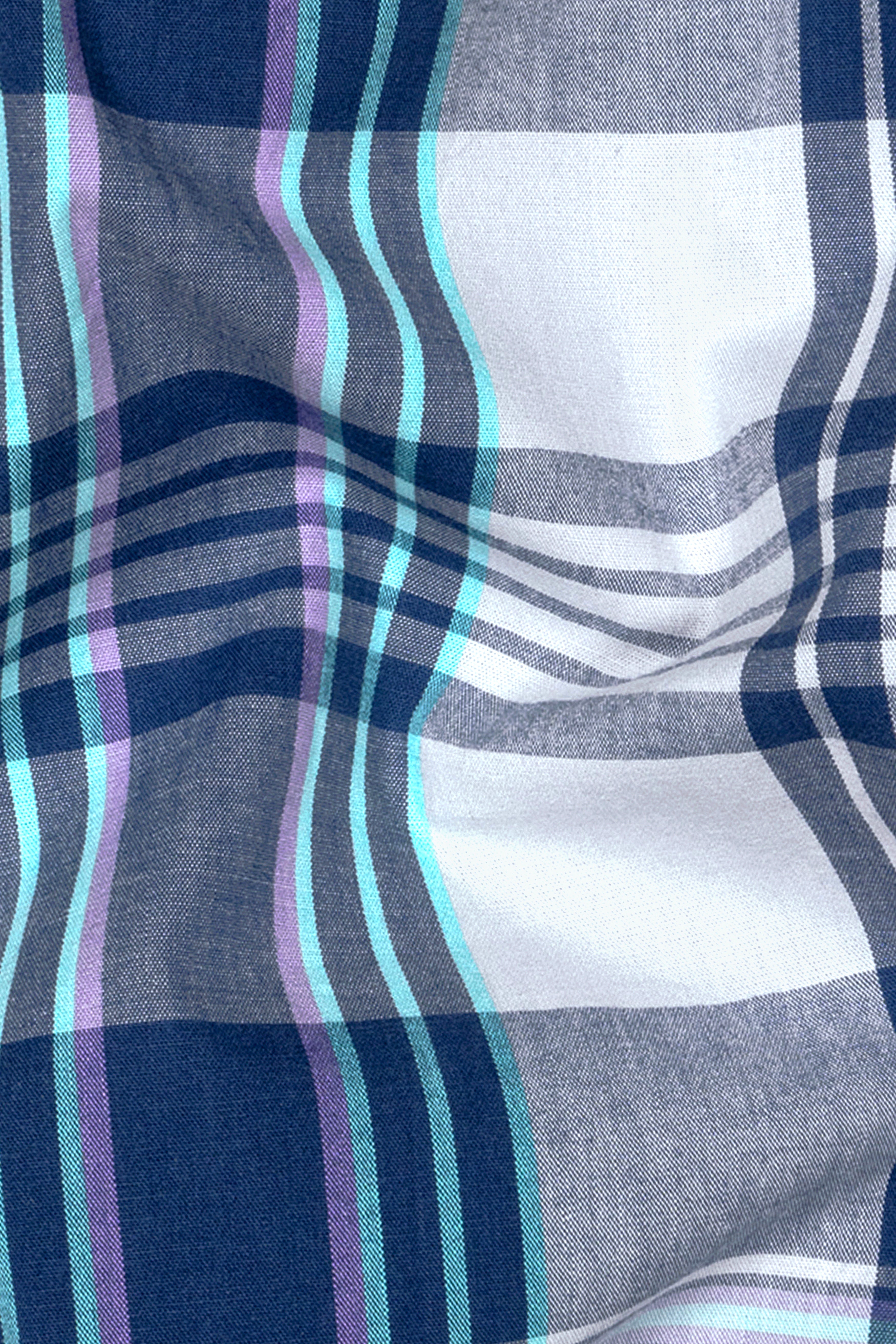 Gray with Blue tonal Plaid Premium Cotton Shirt
