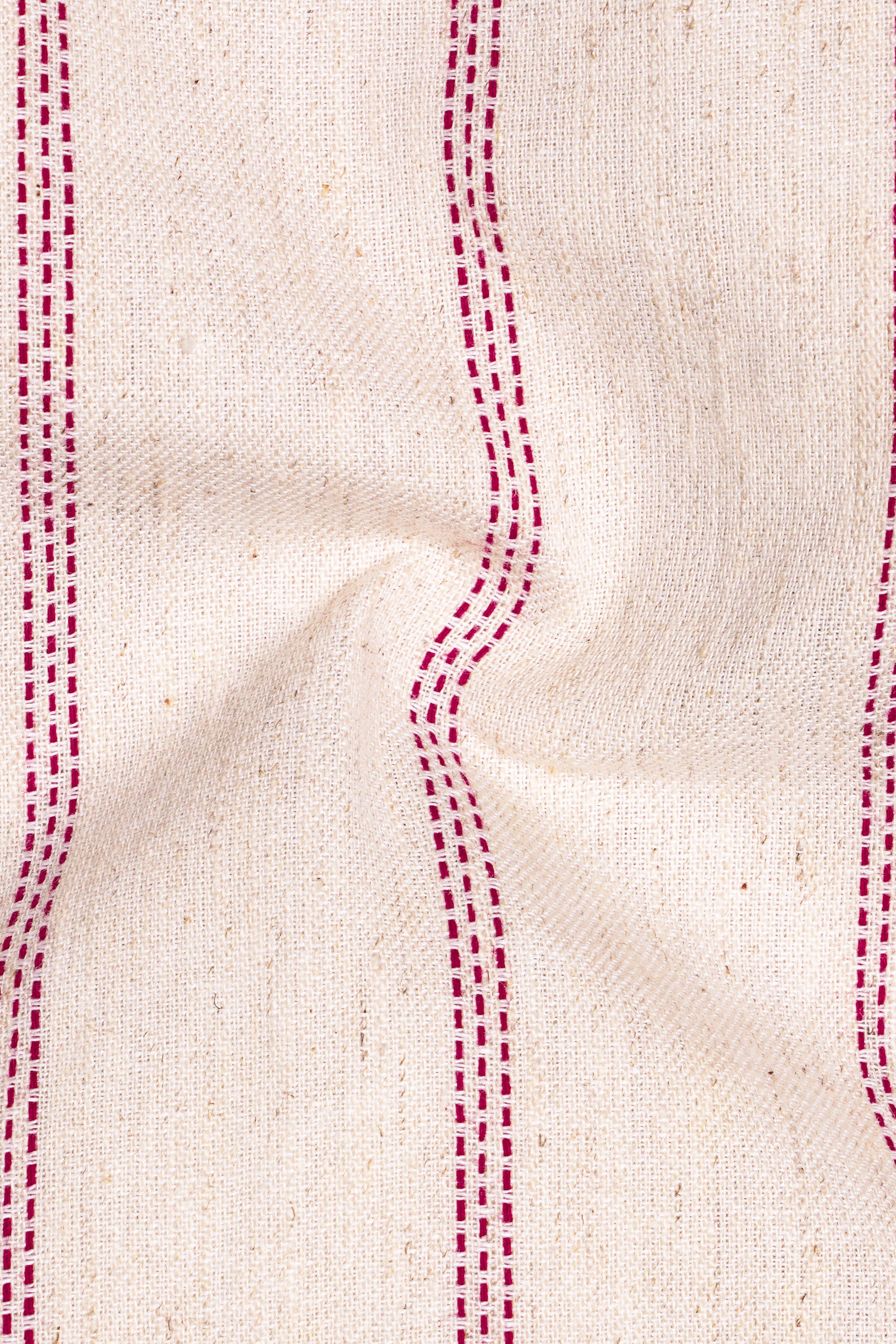 Quarter Spanish with Froly Red Striped Luxurious Linen Shirt