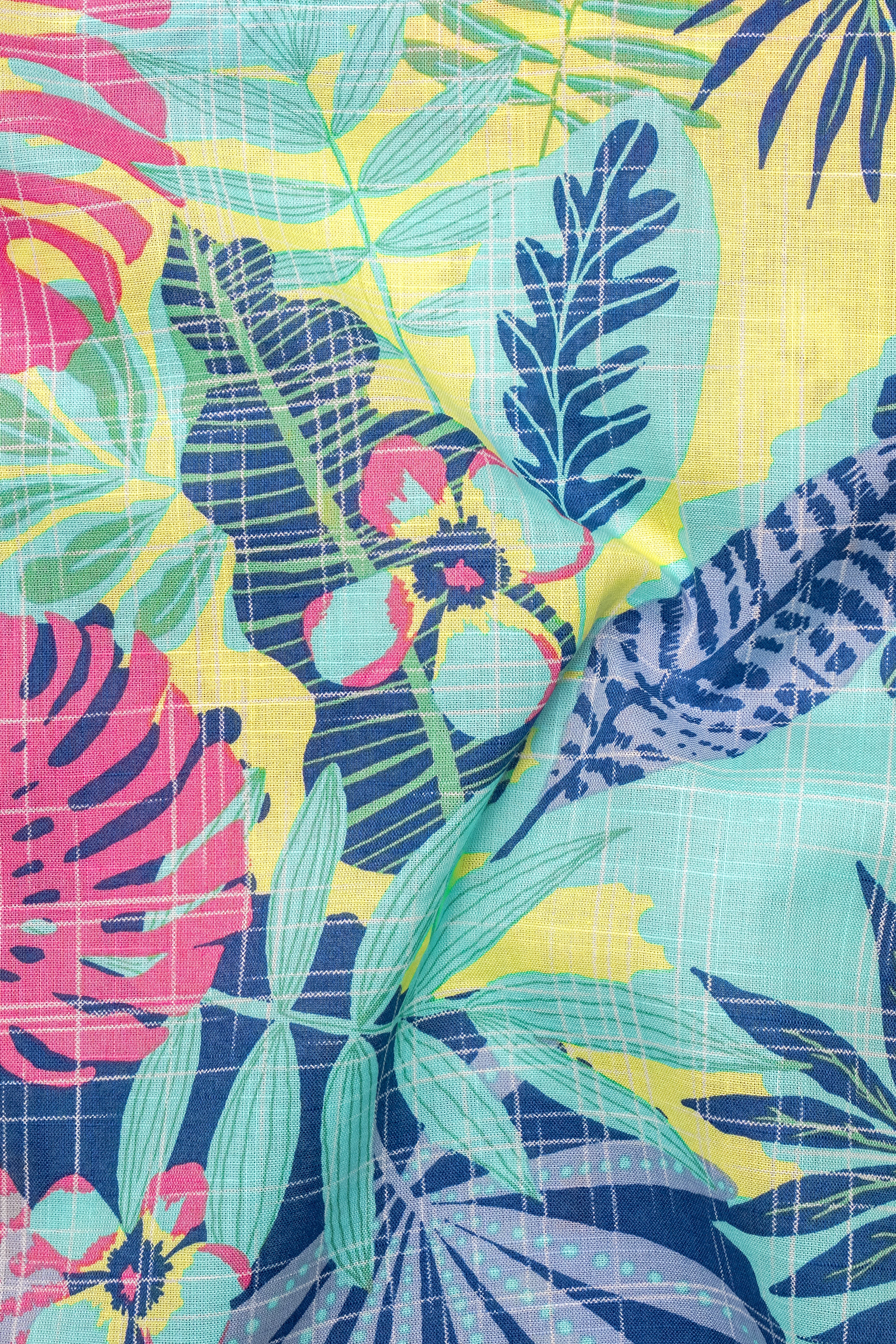 Colorful Beach Print Luxurious Linen Kurta Shirt