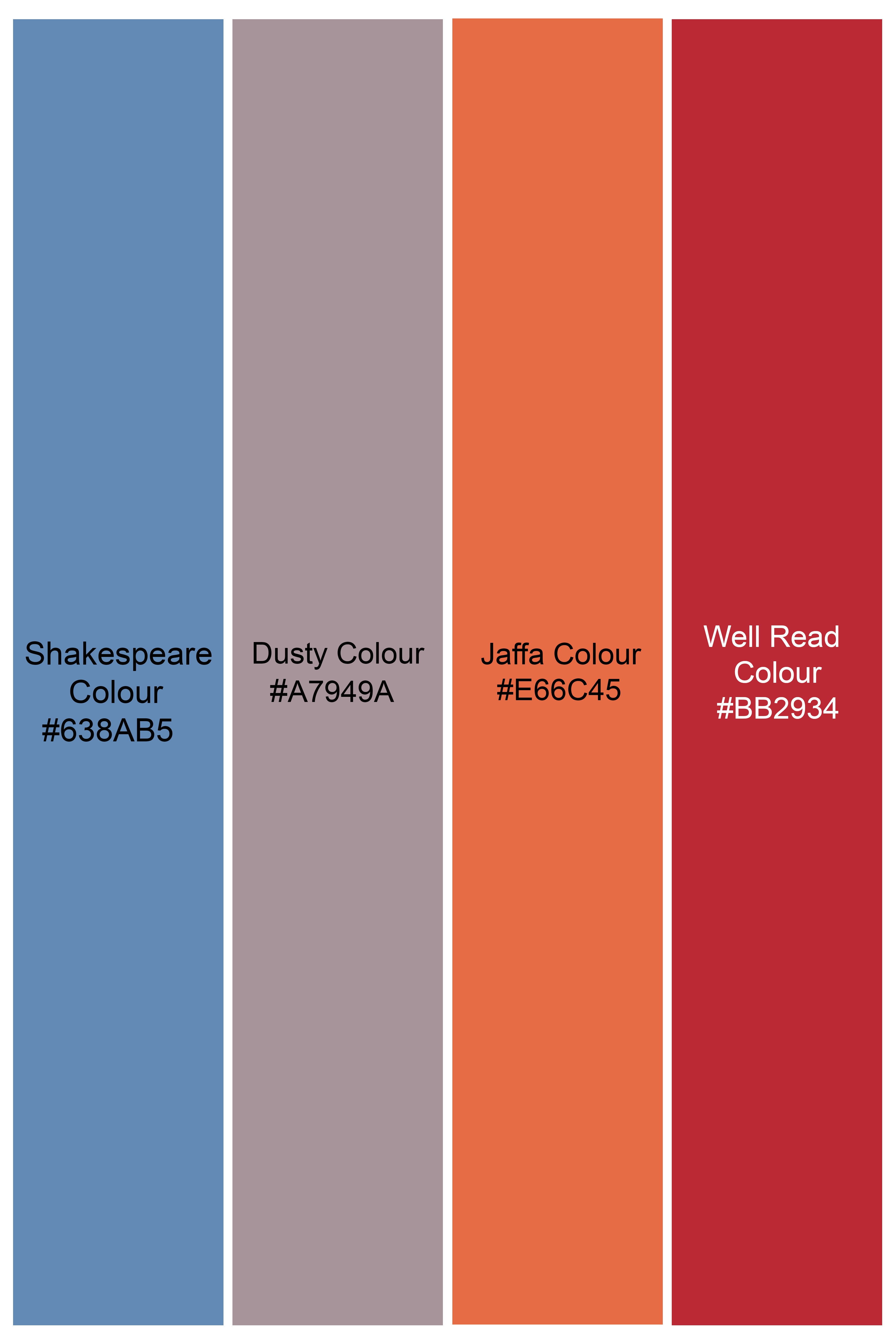 Shakespeare Blue Leaves Printed Patchwork Premium Cotton Designer Kurta Shirt