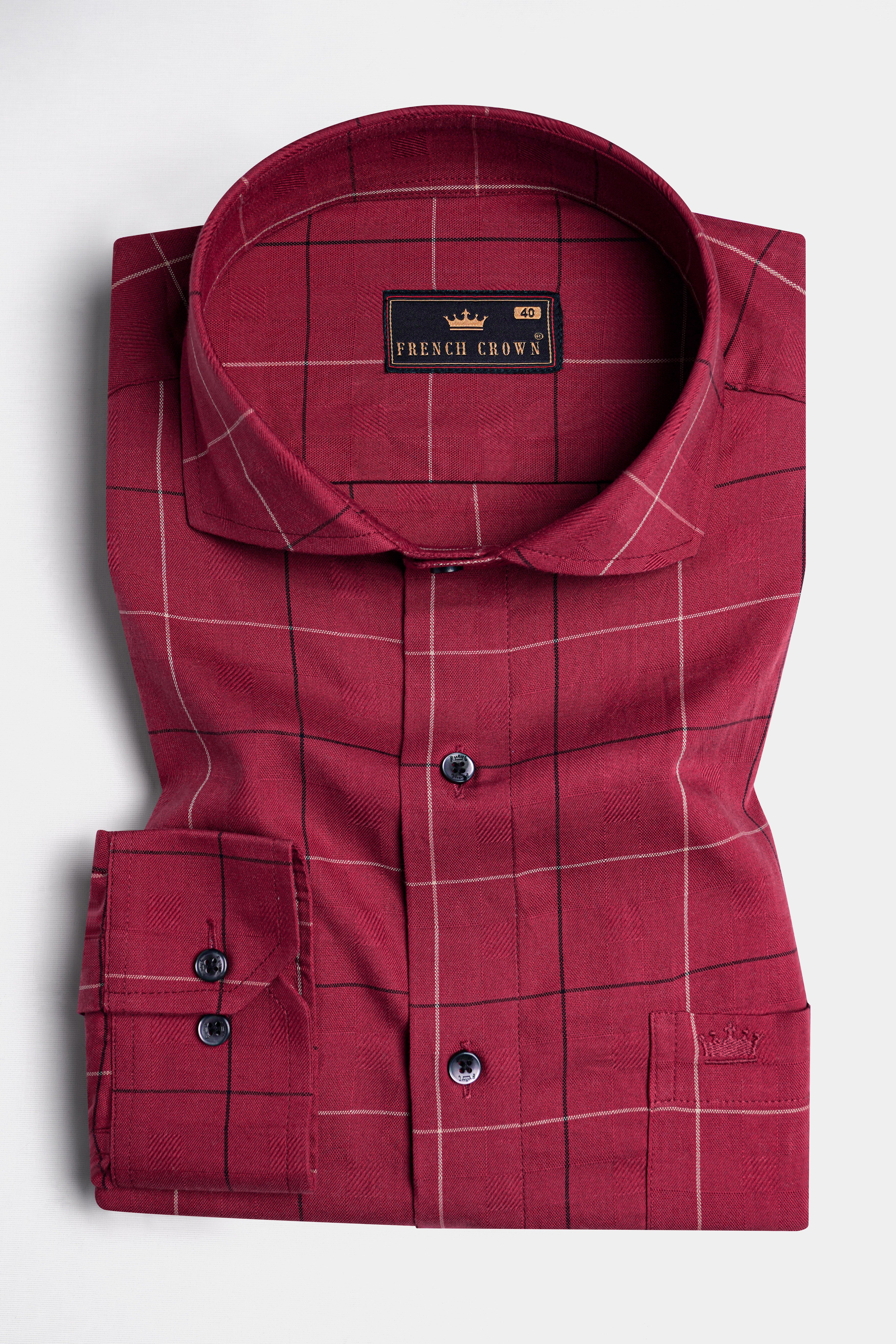 Claret Red Checkered Patchwork Twill Premium Cotton Designer Shirt 5663-CA-BLK-RP-38, 5663-CA-BLK-RP-H-38, 5663-CA-BLK-RP-39, 5663-CA-BLK-RP-H-39, 5663-CA-BLK-RP-40, 5663-CA-BLK-RP-H-40, 5663-CA-BLK-RP-42, 5663-CA-BLK-RP-H-42, 5663-CA-BLK-RP-44, 5663-CA-BLK-RP-H-44, 5663-CA-BLK-RP-46, 5663-CA-BLK-RP-H-46, 5663-CA-BLK-RP-48, 5663-CA-BLK-RP-H-48, 5663-CA-BLK-RP-50, 5663-CA-BLK-RP-H-50, 5663-CA-BLK-RP-52, 5663-CA-BLK-RP-H-52