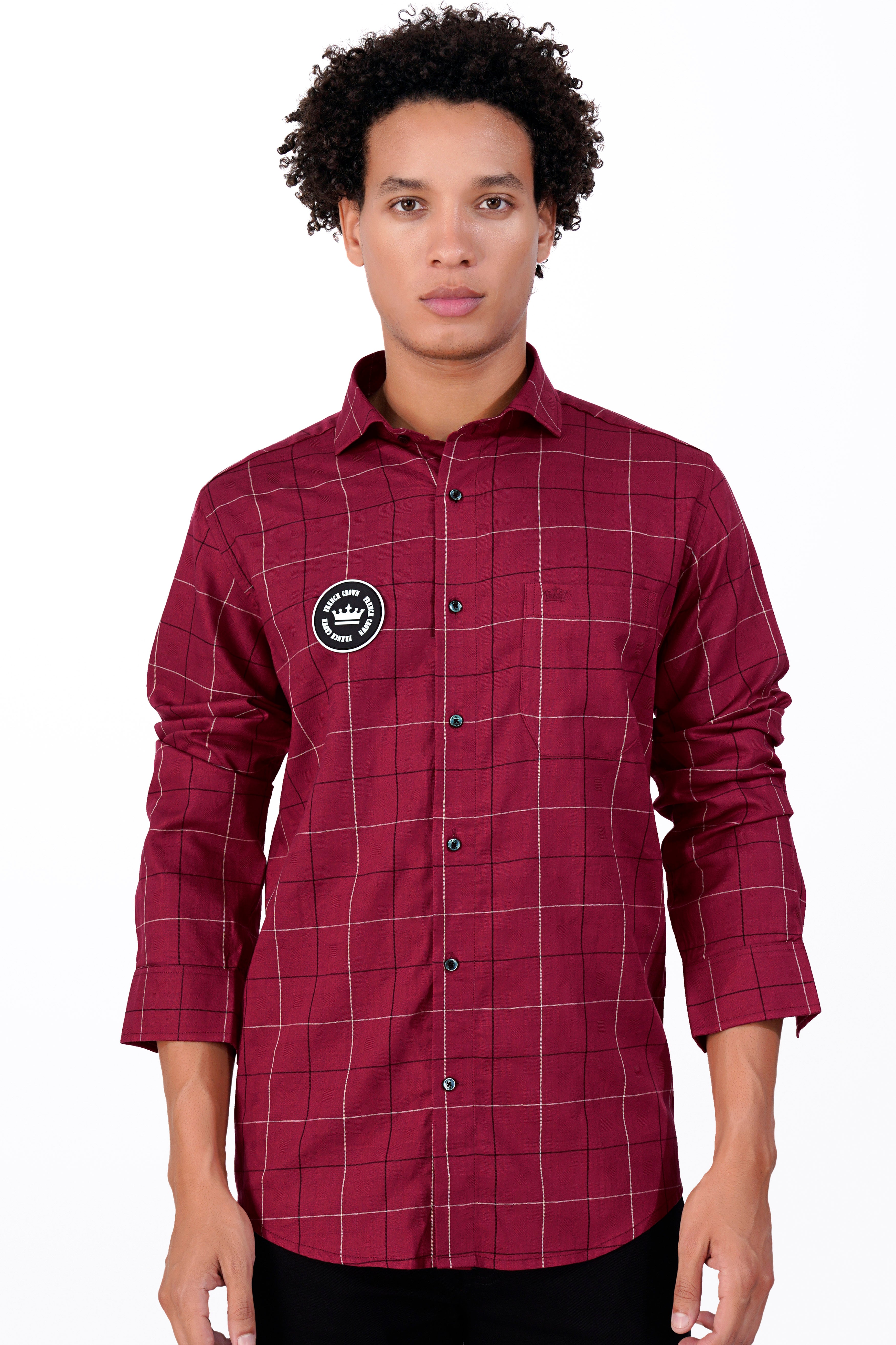Claret Red Checkered Patchwork Twill Premium Cotton Designer Shirt 5663-CA-BLK-RP-38, 5663-CA-BLK-RP-H-38, 5663-CA-BLK-RP-39, 5663-CA-BLK-RP-H-39, 5663-CA-BLK-RP-40, 5663-CA-BLK-RP-H-40, 5663-CA-BLK-RP-42, 5663-CA-BLK-RP-H-42, 5663-CA-BLK-RP-44, 5663-CA-BLK-RP-H-44, 5663-CA-BLK-RP-46, 5663-CA-BLK-RP-H-46, 5663-CA-BLK-RP-48, 5663-CA-BLK-RP-H-48, 5663-CA-BLK-RP-50, 5663-CA-BLK-RP-H-50, 5663-CA-BLK-RP-52, 5663-CA-BLK-RP-H-52