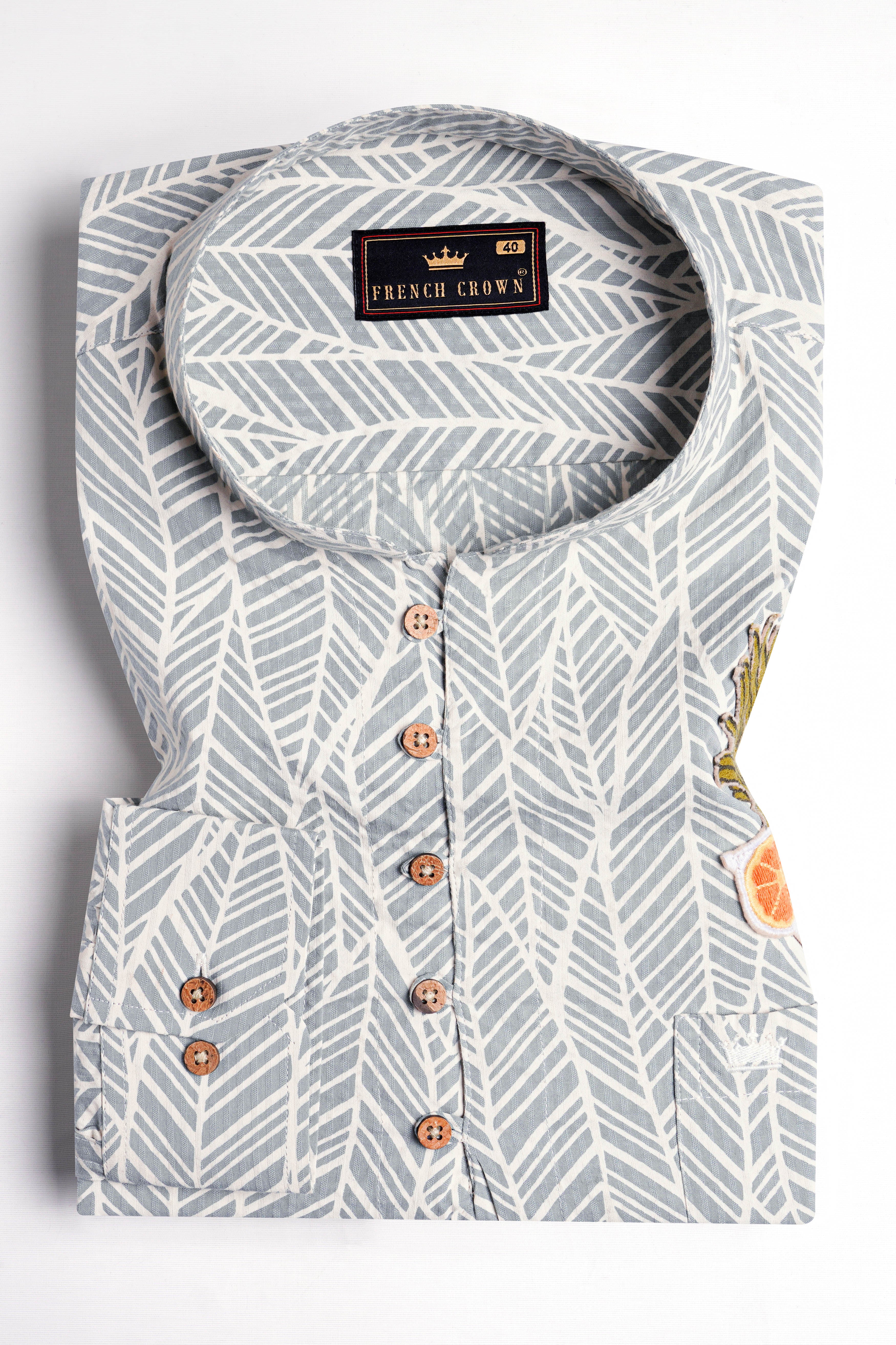 Chalice Gray with White Printed and Pineapple Embroidered Premium Cotton Designer Kurta Shirt 5684-KS-E204-38, 5684-KS-E204-H-38, 5684-KS-E204-39, 5684-KS-E204-H-39, 5684-KS-E204-40, 5684-KS-E204-H-40, 5684-KS-E204-42, 5684-KS-E204-H-42, 5684-KS-E204-44, 5684-KS-E204-H-44, 5684-KS-E204-46, 5684-KS-E204-H-46, 5684-KS-E204-48, 5684-KS-E204-H-48, 5684-KS-E204-50, 5684-KS-E204-H-50, 5684-KS-E204-52, 5684-KS-E204-H-52