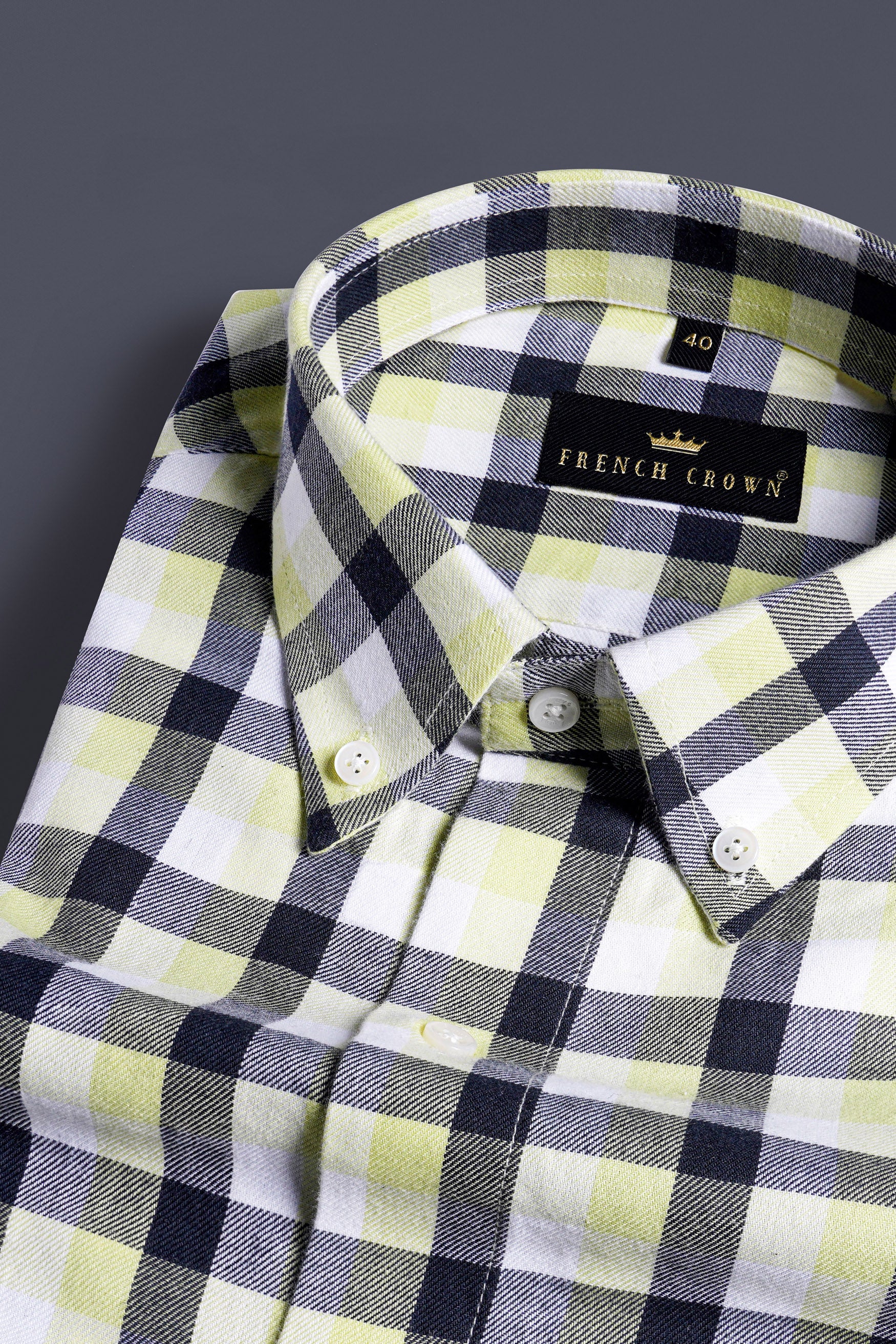 Jade Black and Astra Green Checkered with Cool Guy Patchwork Twill Premium Cotton Designer Shirt