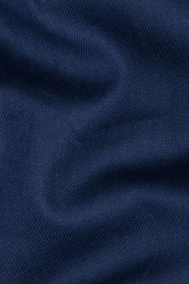 Bunting Blue Hand Painted Luxurious Linen Designer Shirt