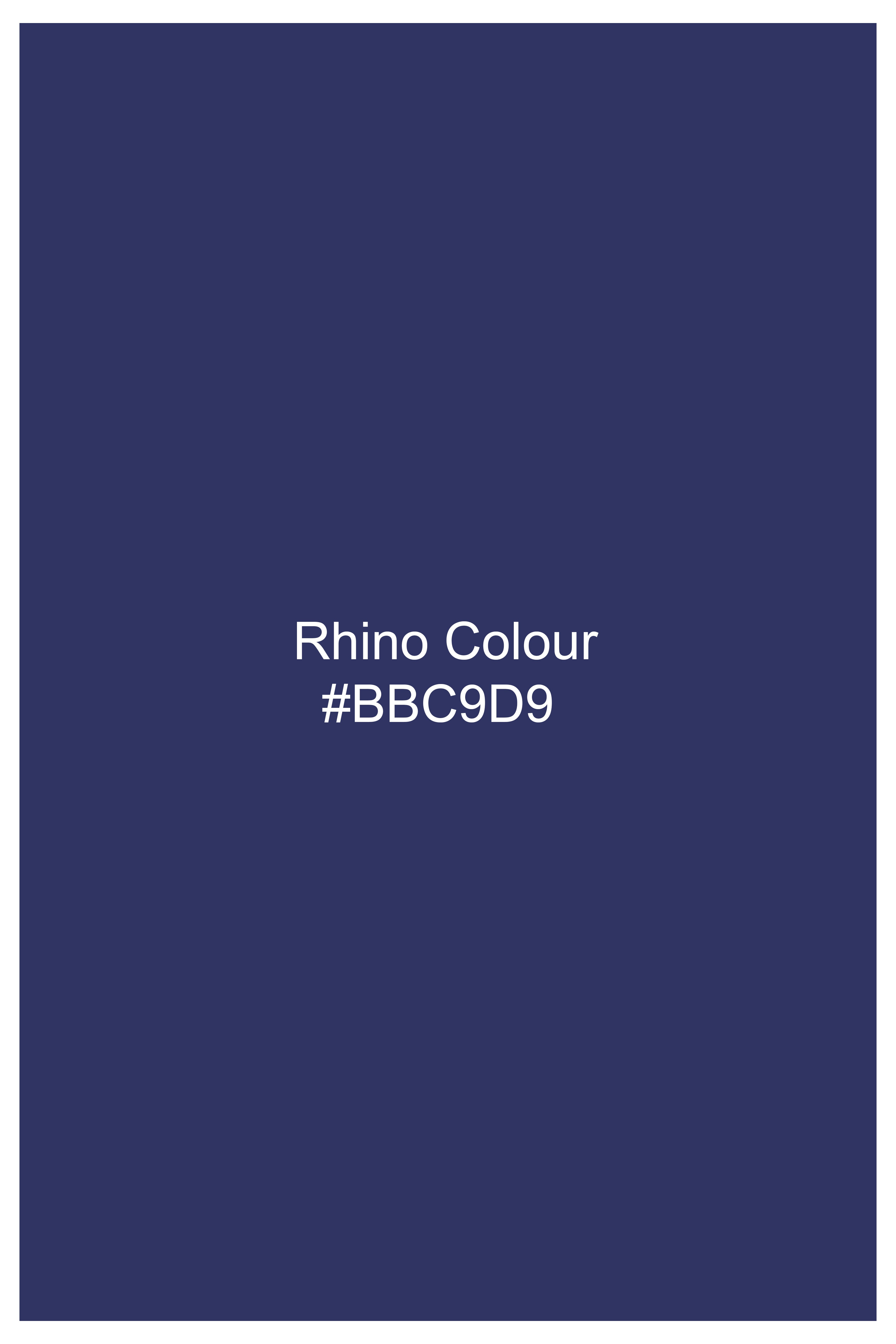 Rhino Blue Hand Painted Luxurious Linen Designer Kurta Shirt