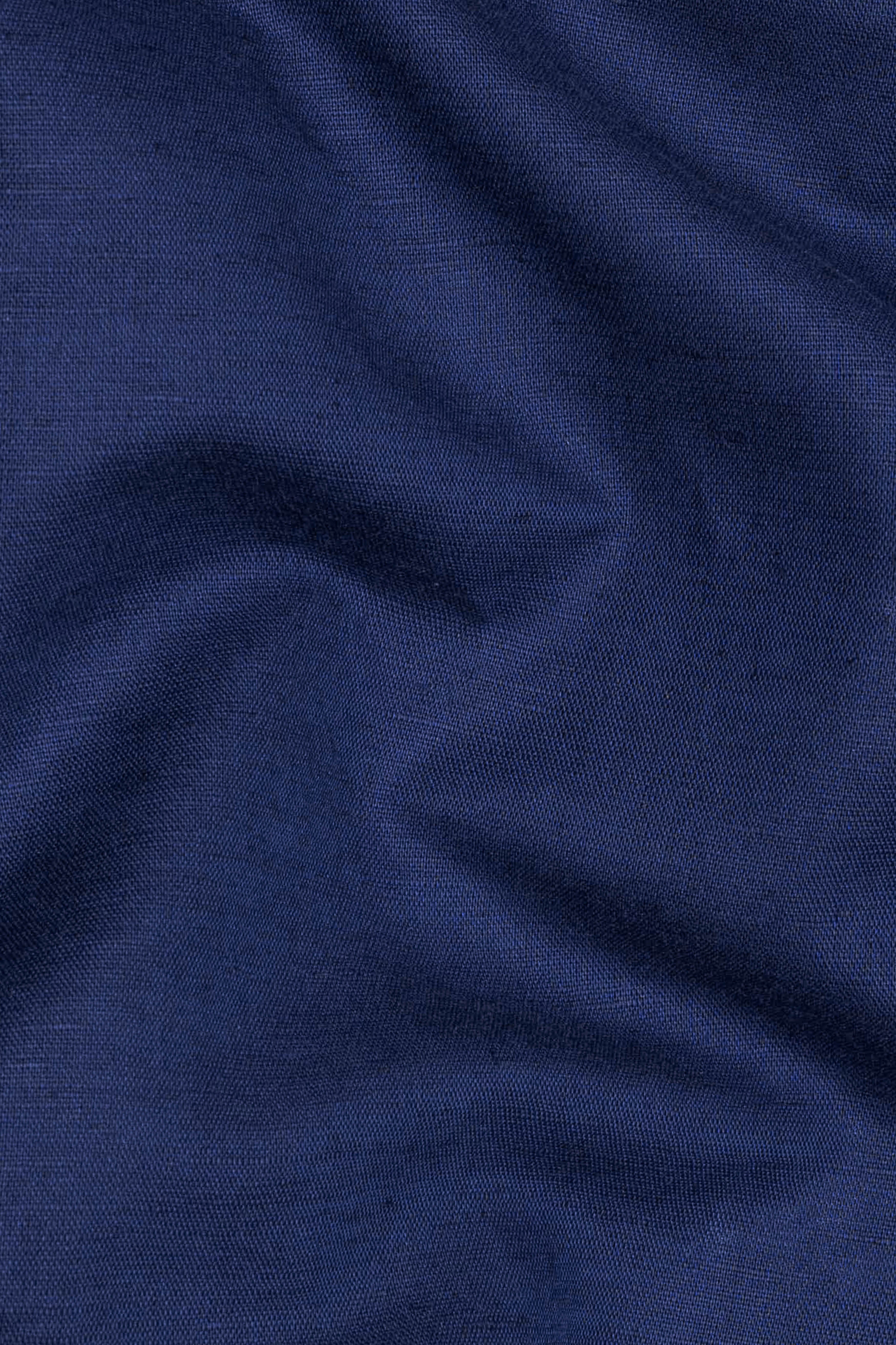 Rhino Blue Hand Painted Luxurious Linen Designer Kurta Shirt