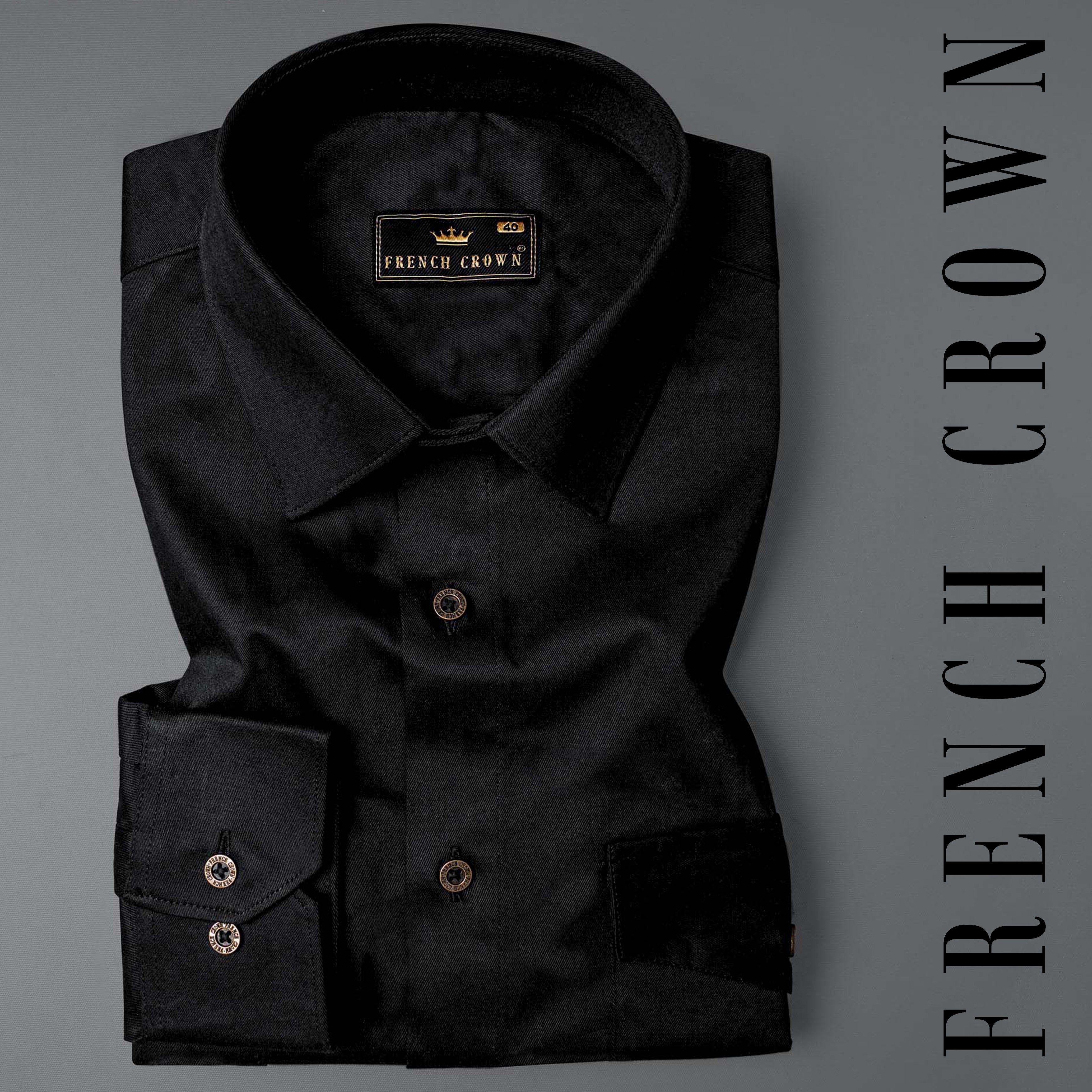 Jade Black Heavyweight Four Pocket Premium Cotton Overshirt/Shacket