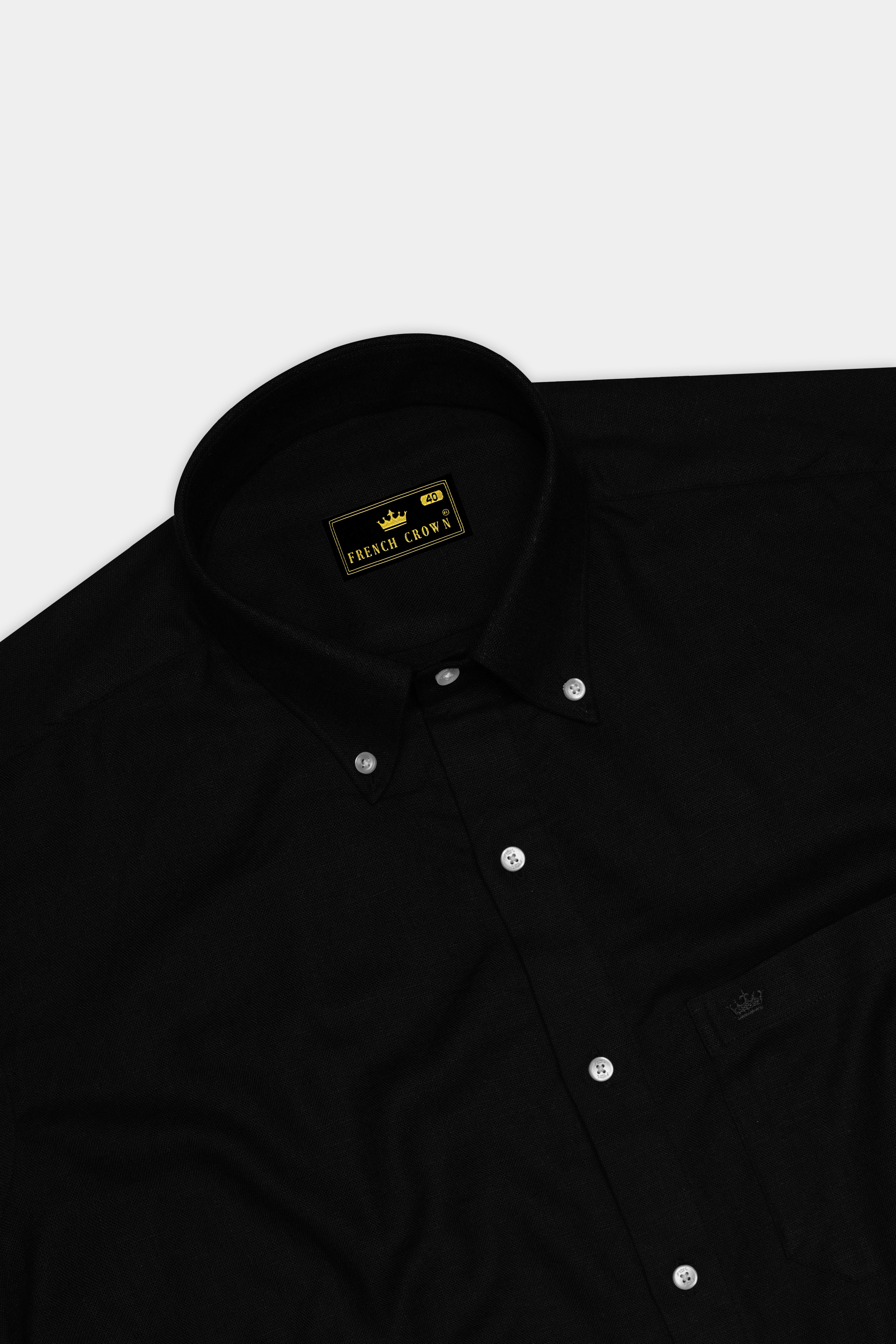Jade Black Luxurious Linen Shirt