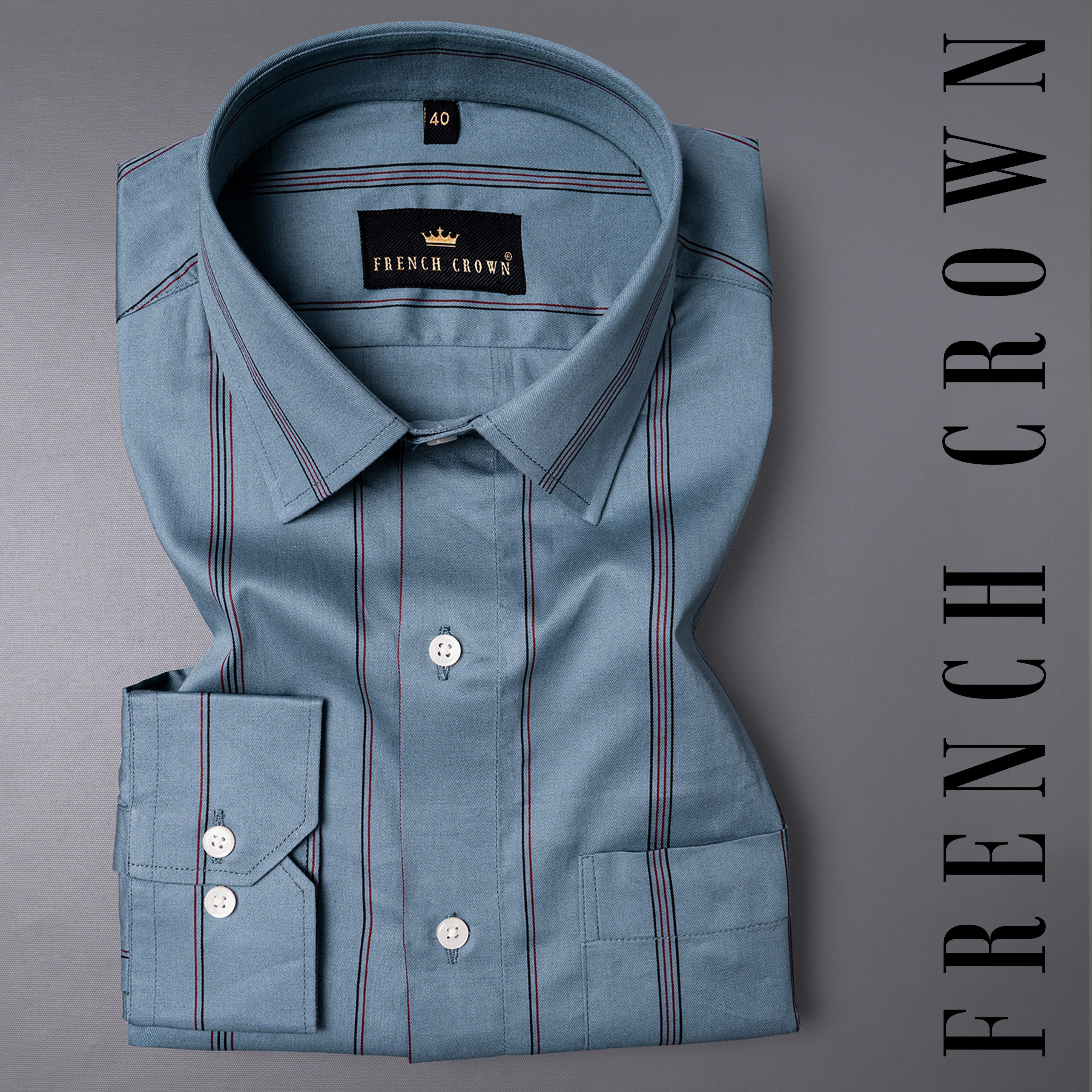 Gothic Grey Striped Royal Oxford Shirt